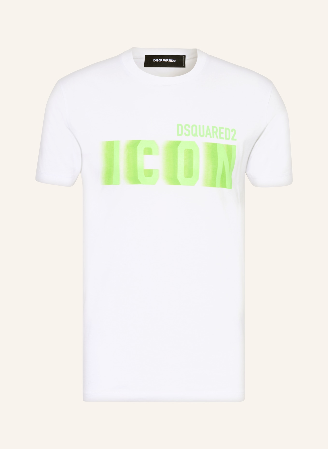 DSQUARED2 T-shirt ICON, Kolor: BIAŁY/ JASKRAWY ZIELONY (Obrazek 1)
