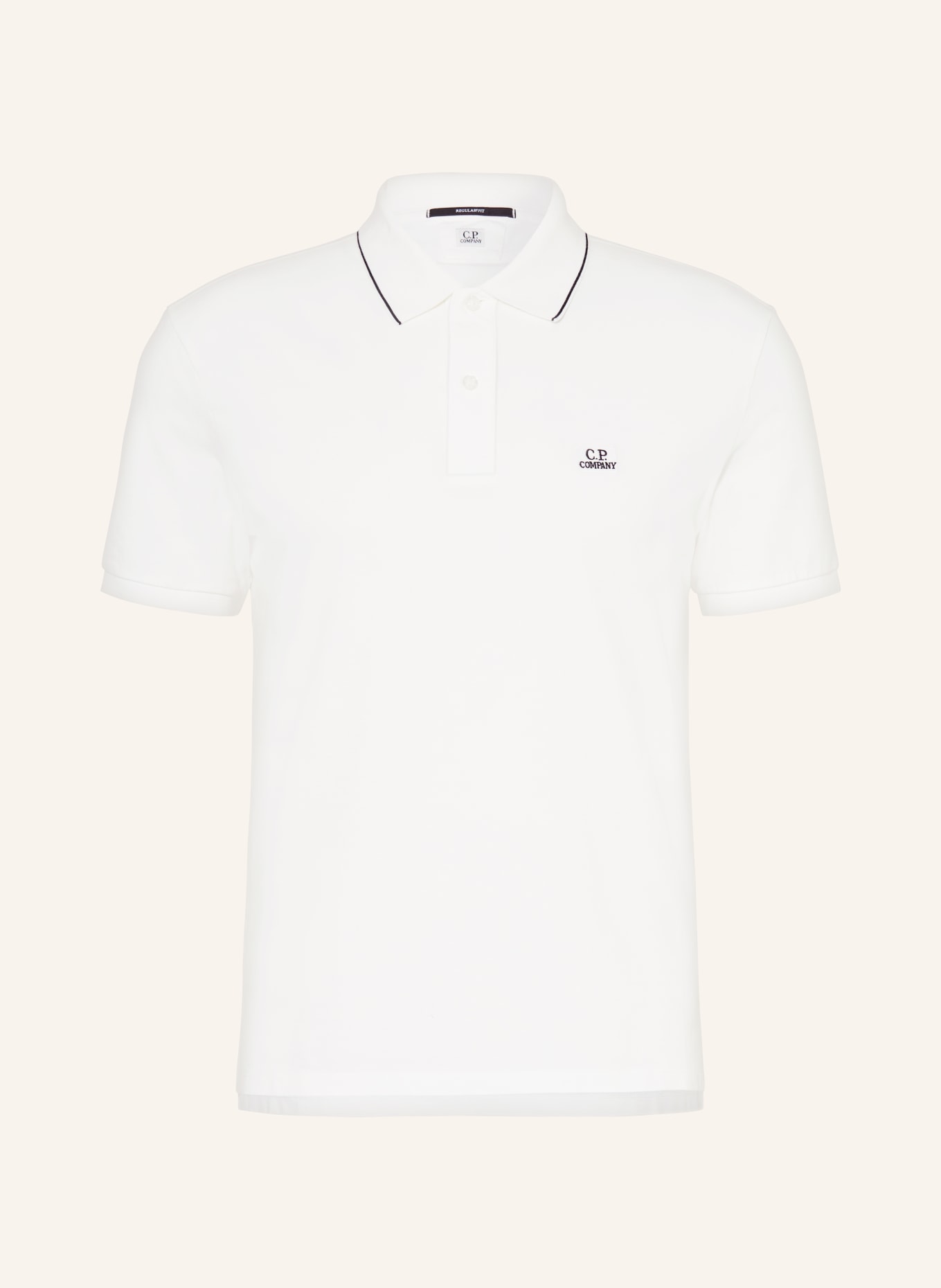 C.P. COMPANY Piqué polo shirt regular fit, Color: WHITE (Image 1)