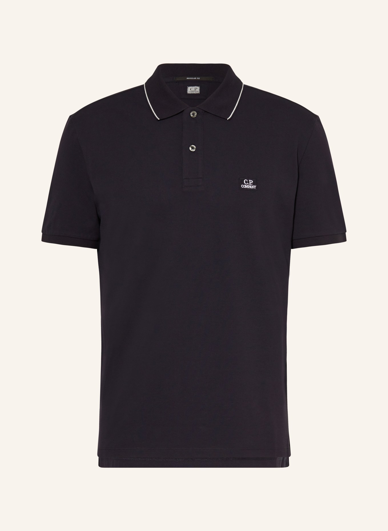 C.P. COMPANY Piqué polo shirt regular fit, Color: DARK BLUE (Image 1)