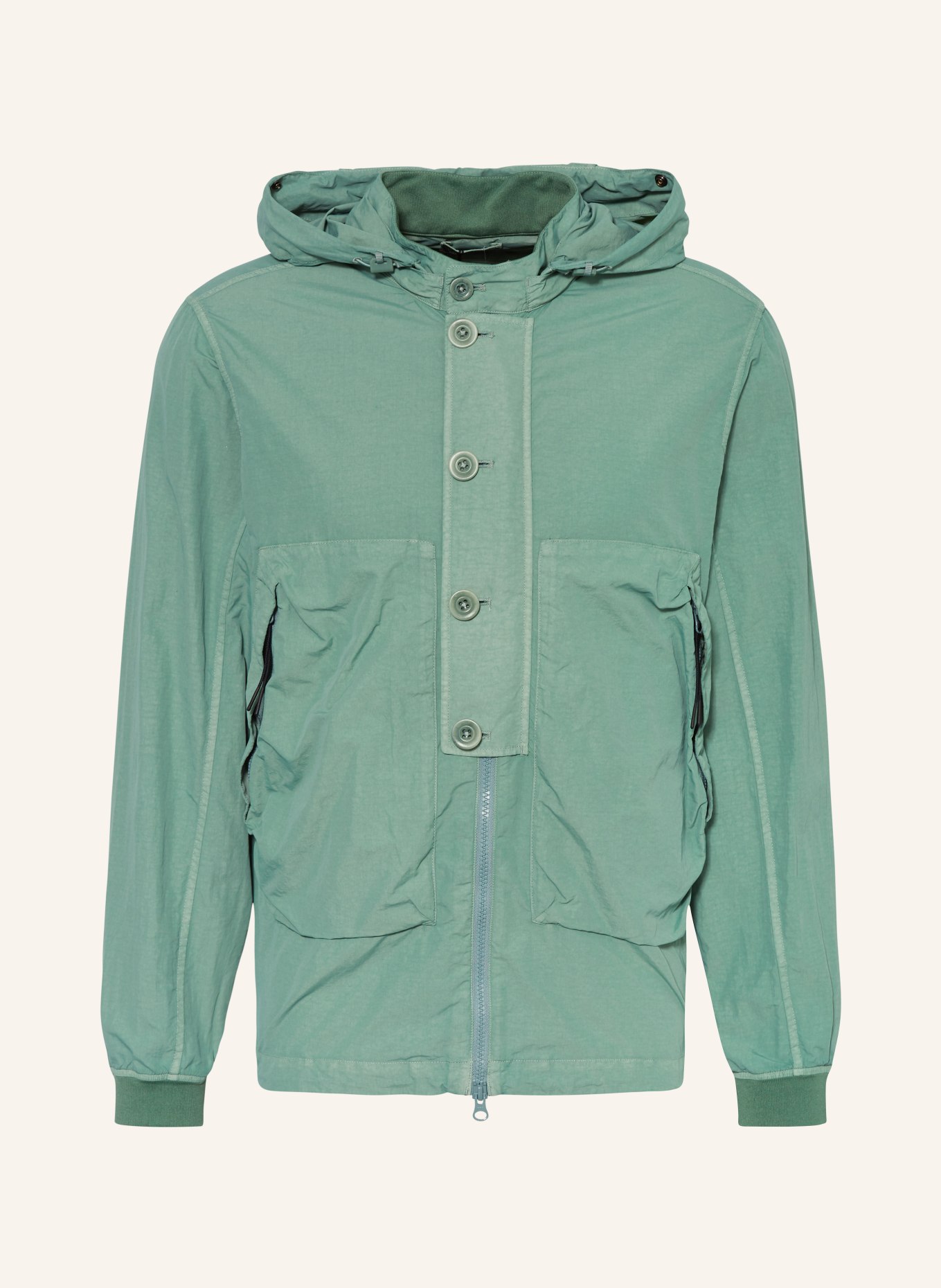C.P. COMPANY Jacket with detachable hood, Color: LIGHT GREEN (Image 1)