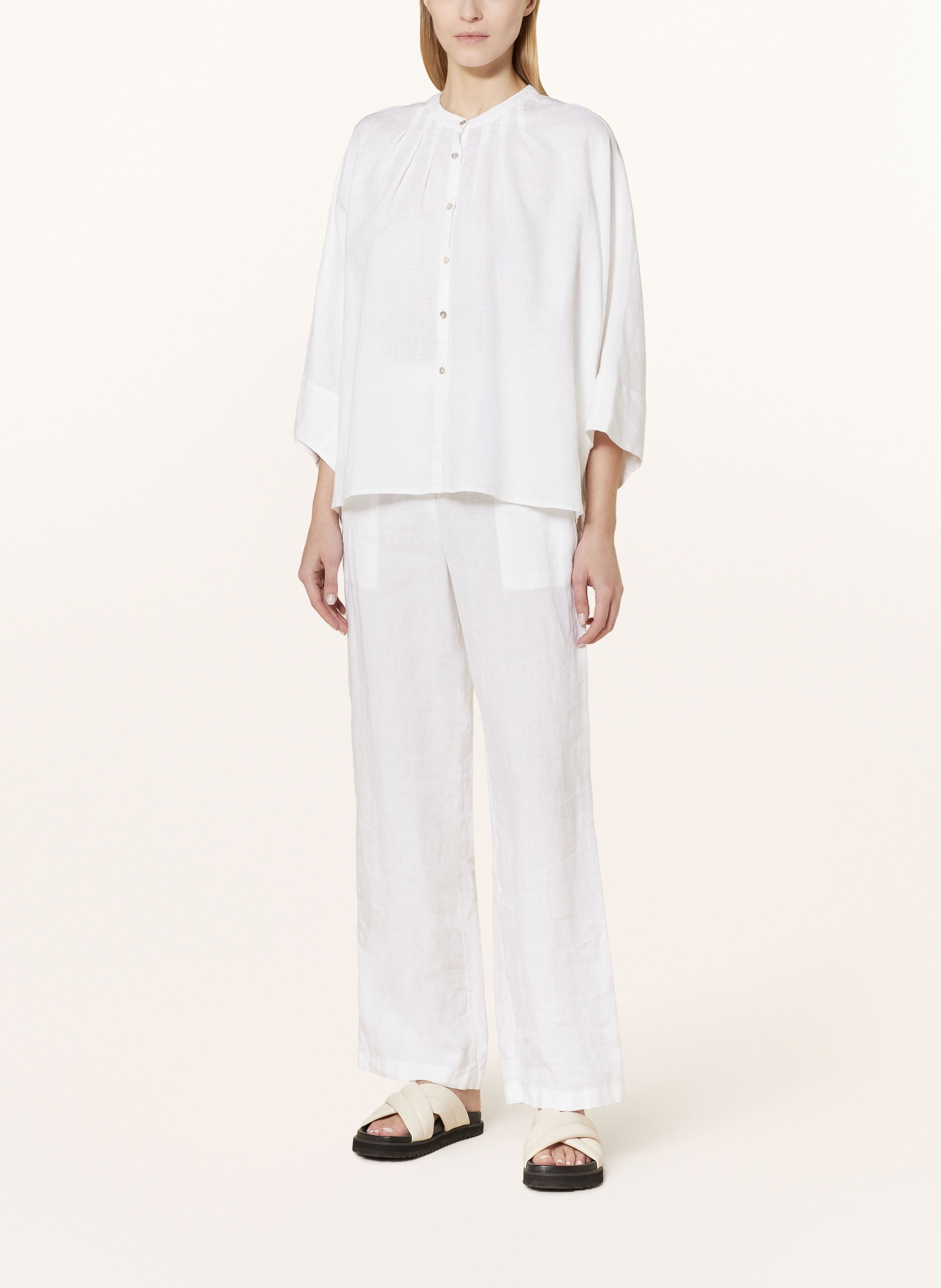 Princess GOES HOLLYWOOD Oversized blouse made of linen with 3/4 sleeves, Color: WHITE (Image 2)