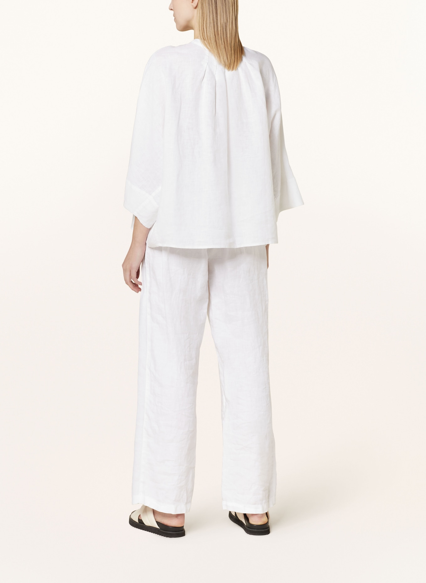 Princess GOES HOLLYWOOD Oversized blouse made of linen with 3/4 sleeves, Color: WHITE (Image 3)