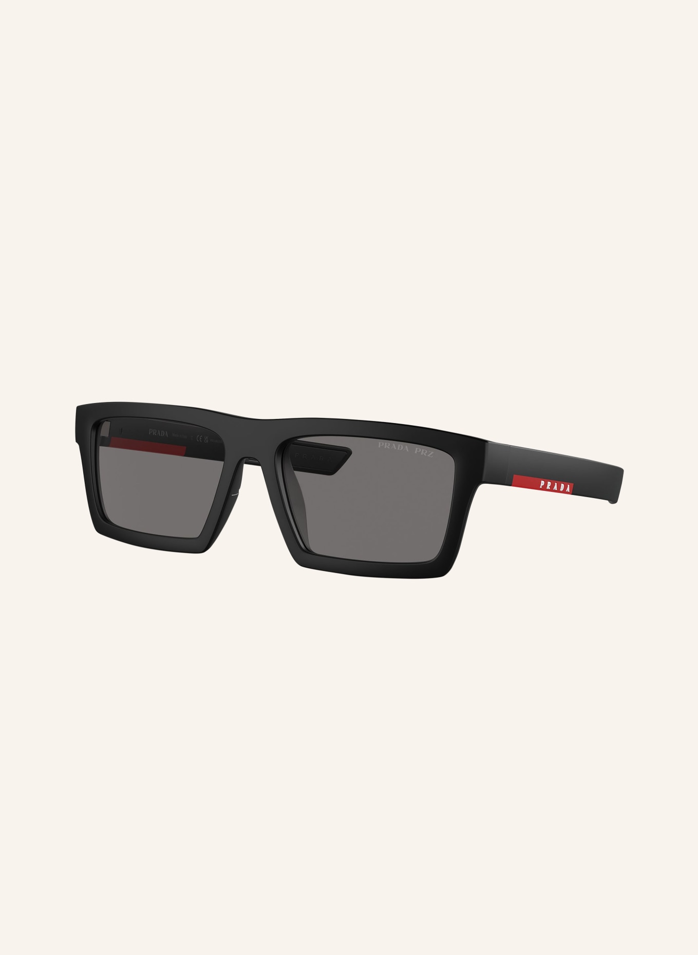 PRADA LINEA ROSSA Sunglasses PS 02ZSU, Color: 1BO02G - MATTE BLACK/ GRAY POLARIZED (Image 1)