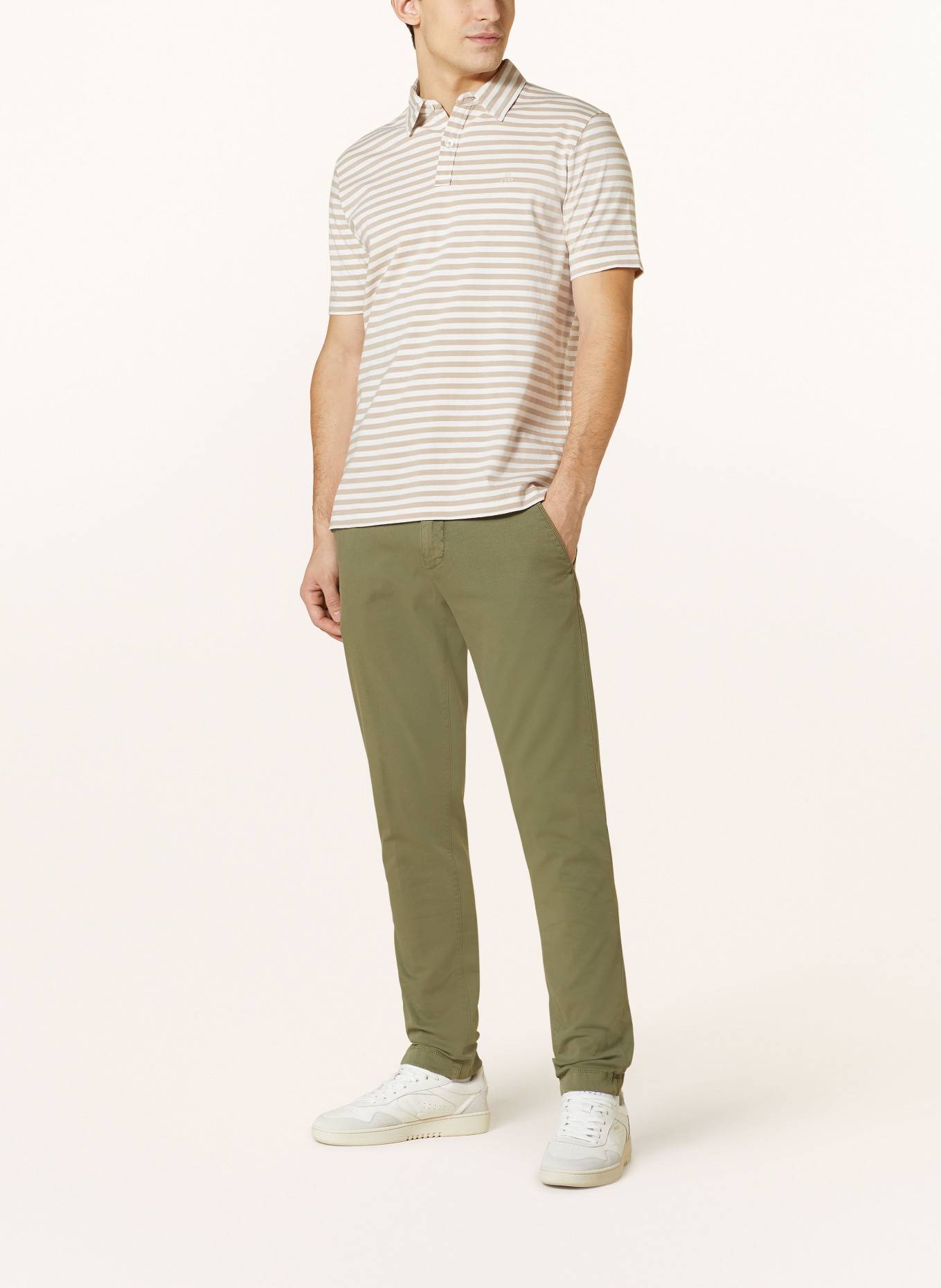 Marc O'Polo Jersey-Poloshirt Regular Fit, Farbe: WEISS/ HELLBRAUN (Bild 2)