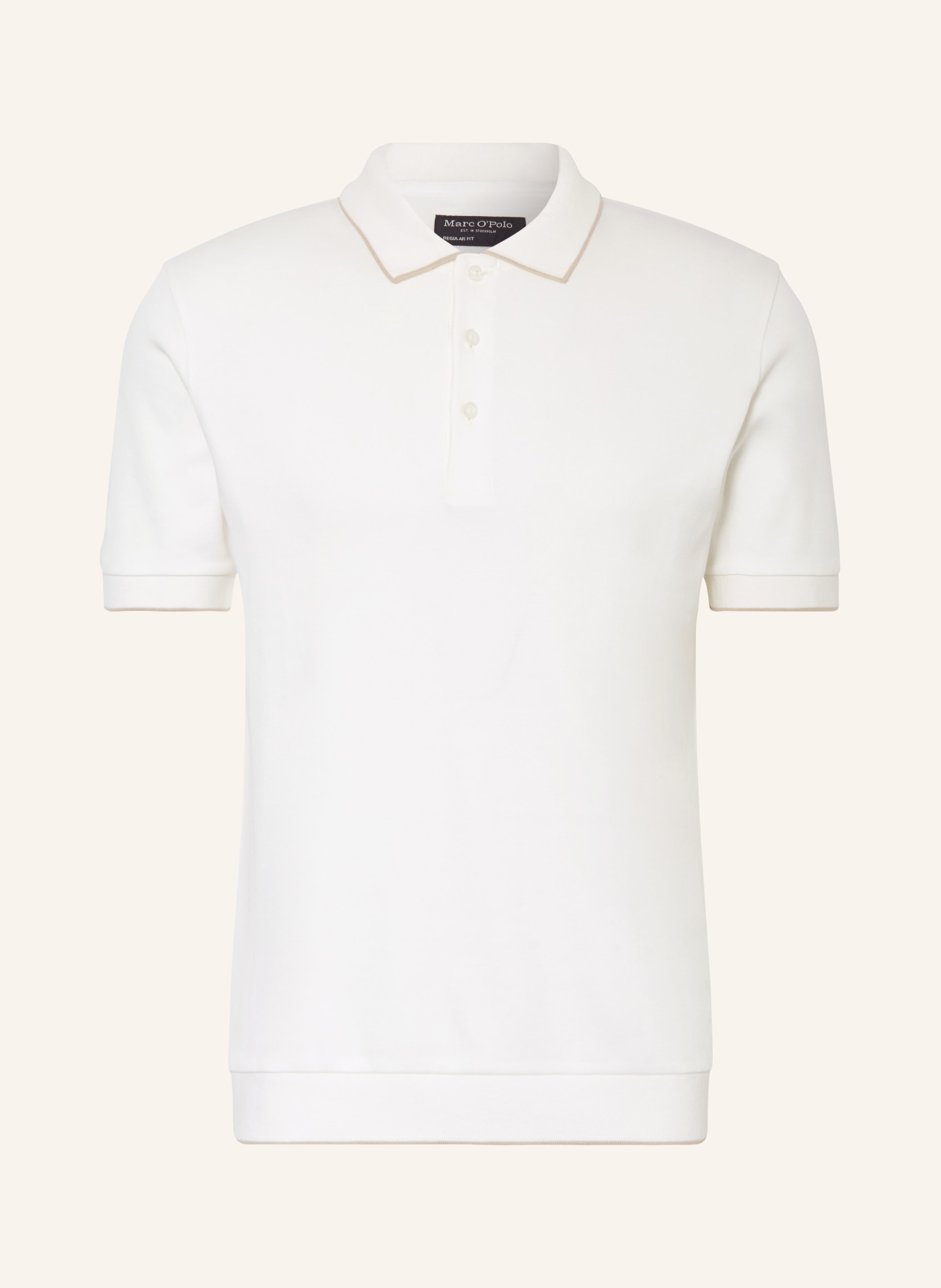Marc O'Polo Piqué-Poloshirt Regular Fit, Farbe: CREME (Bild 1)