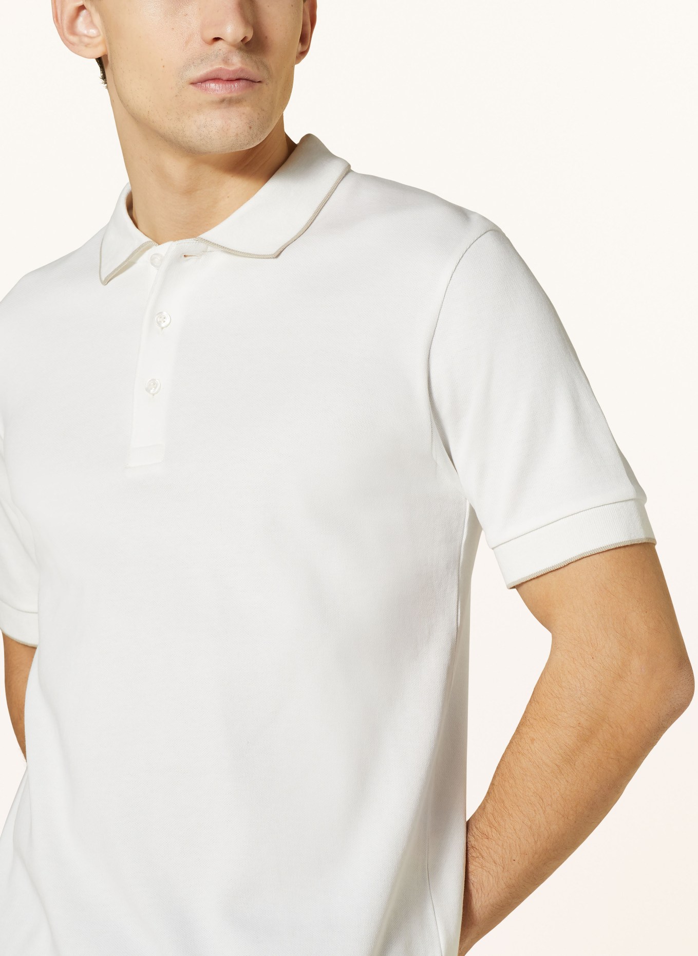 Marc O'Polo Piqué polo shirt regular fit, Color: CREAM (Image 4)