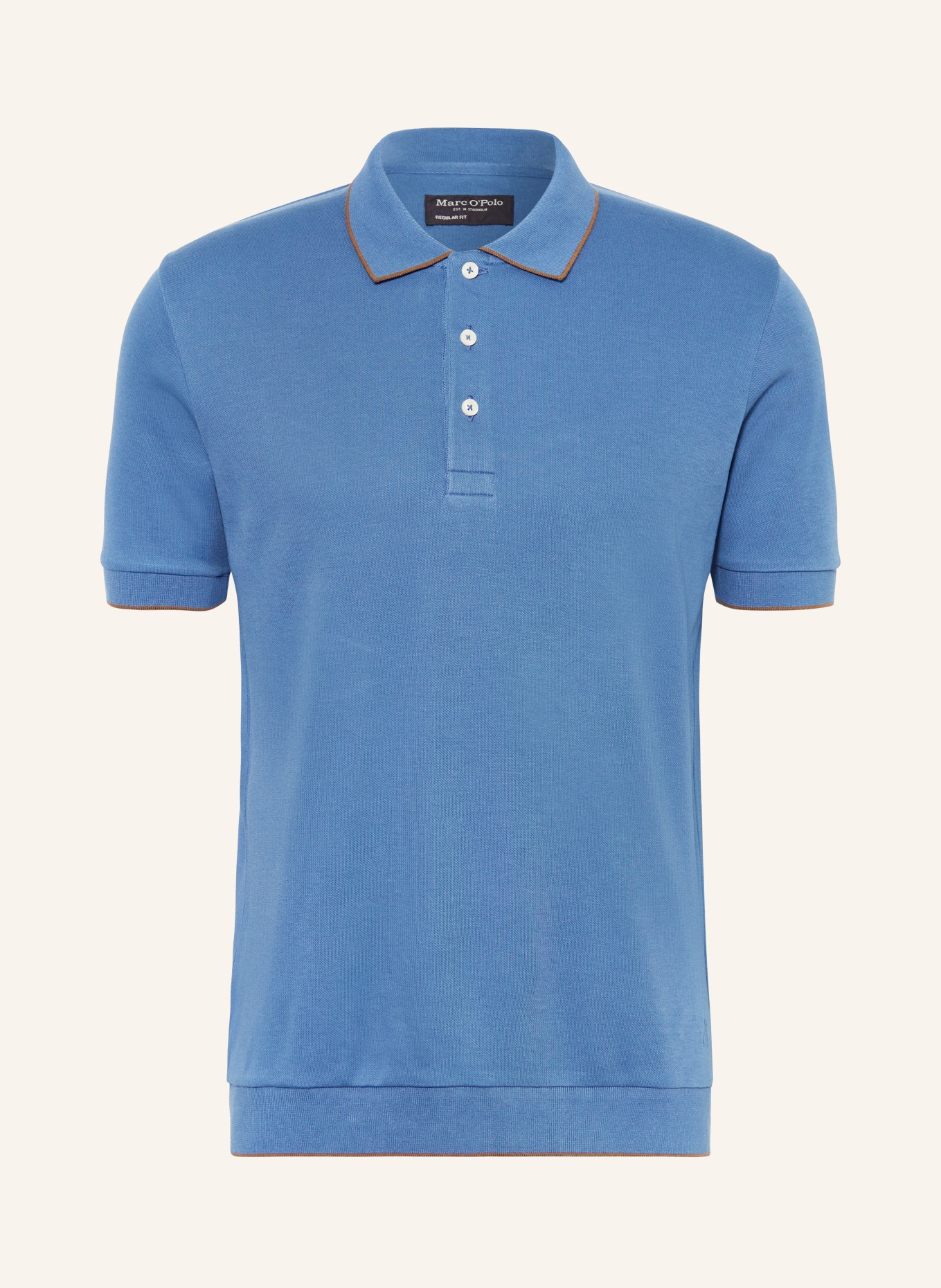 Marc O'Polo Piqué-Poloshirt Regular Fit, Farbe: BLAUGRAU (Bild 1)