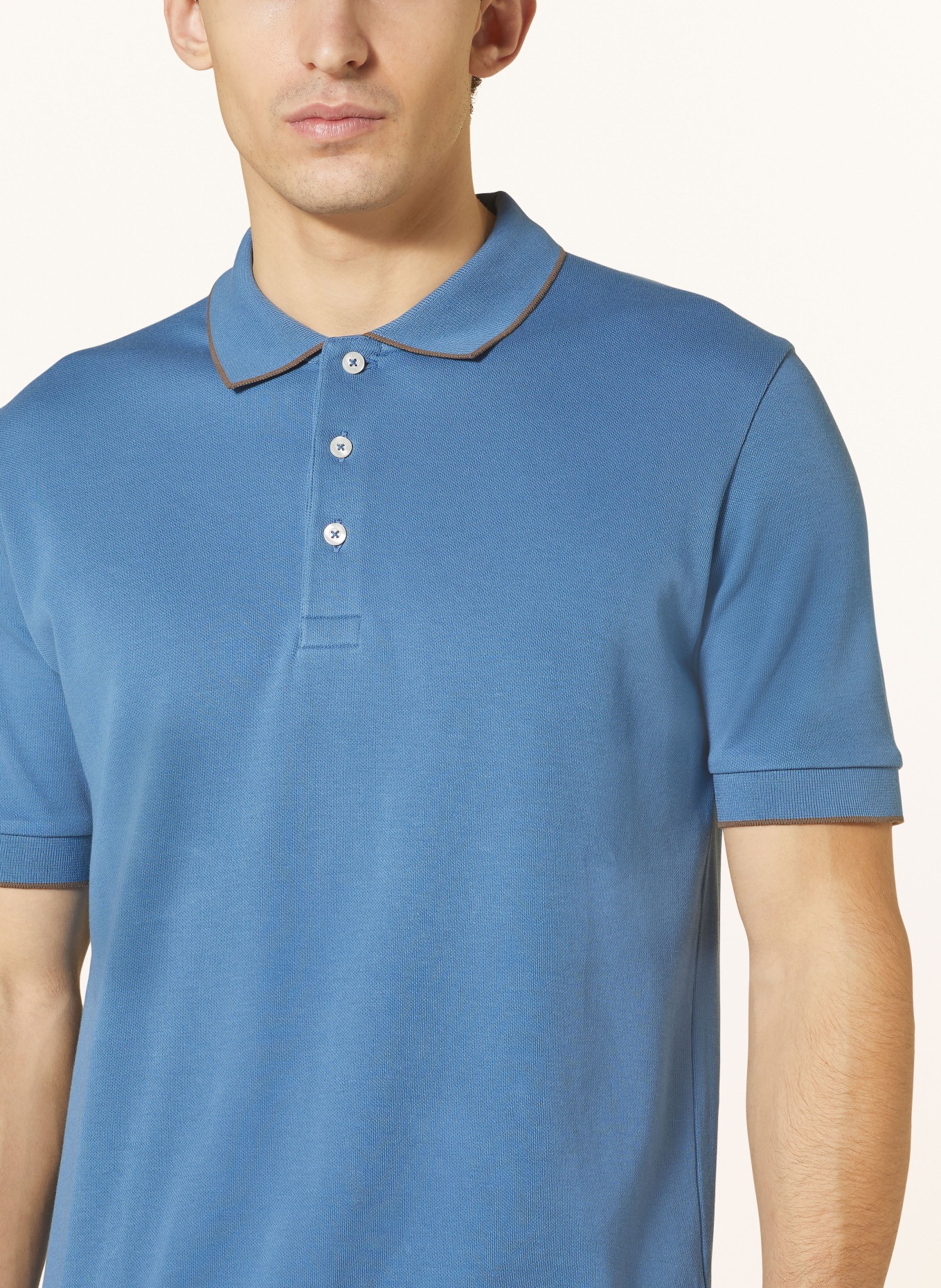 Marc O'Polo Piqué polo shirt regular fit, Color: BLUE GRAY (Image 4)