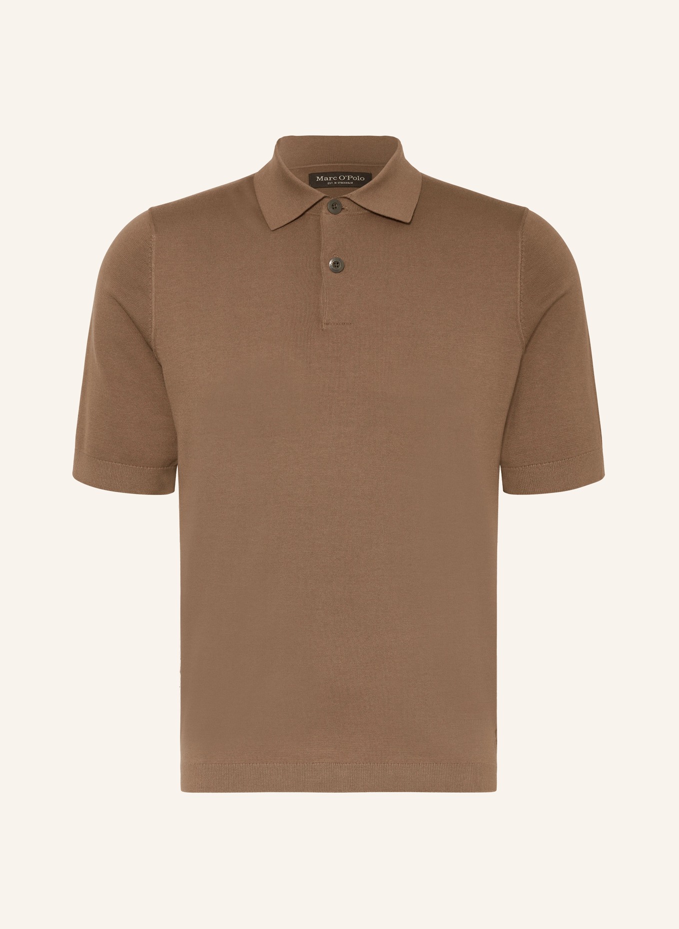 Marc O'Polo Knitted polo shirt, Color: BROWN (Image 1)