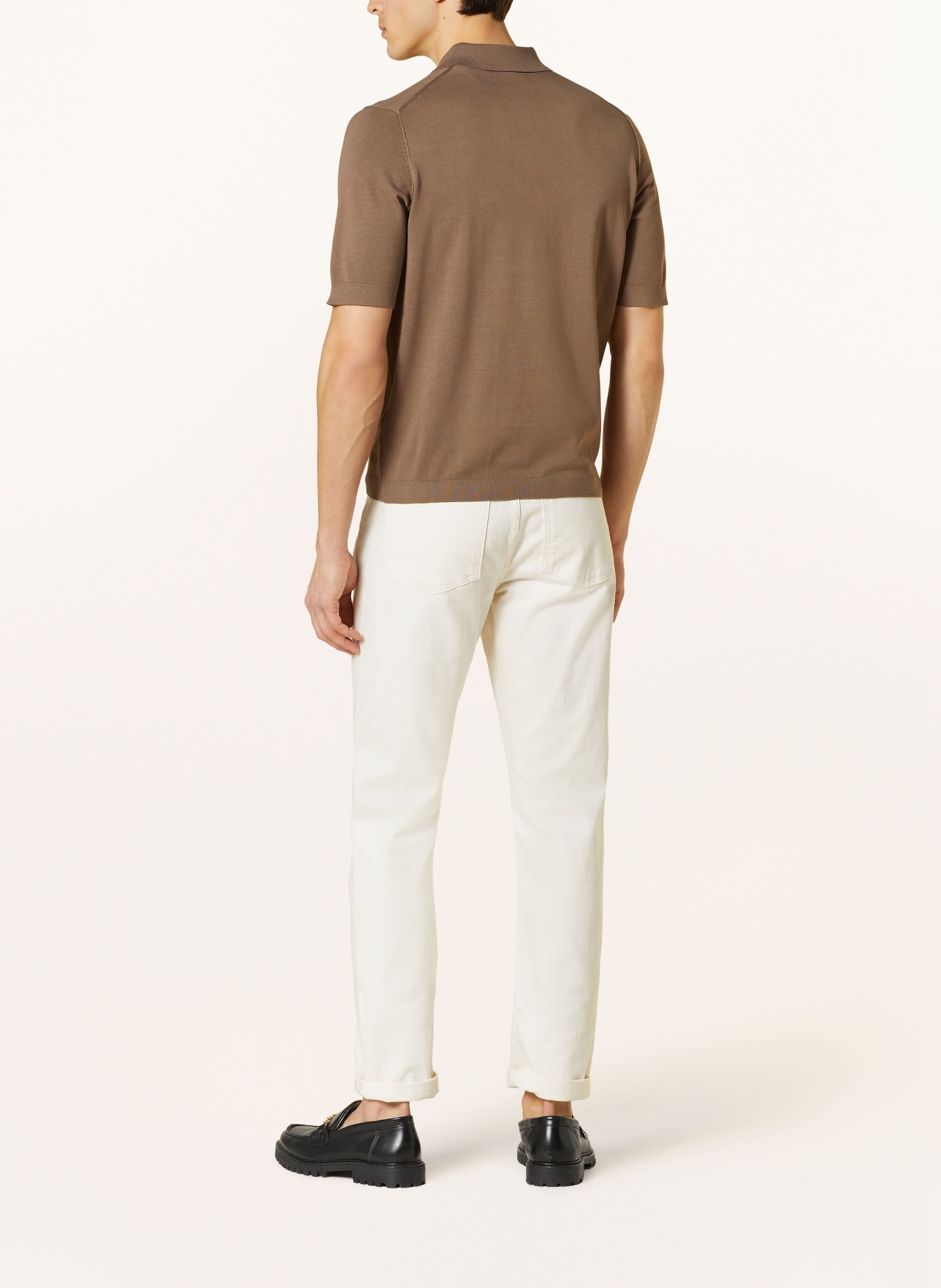 Marc O'Polo Knitted polo shirt, Color: BROWN (Image 3)