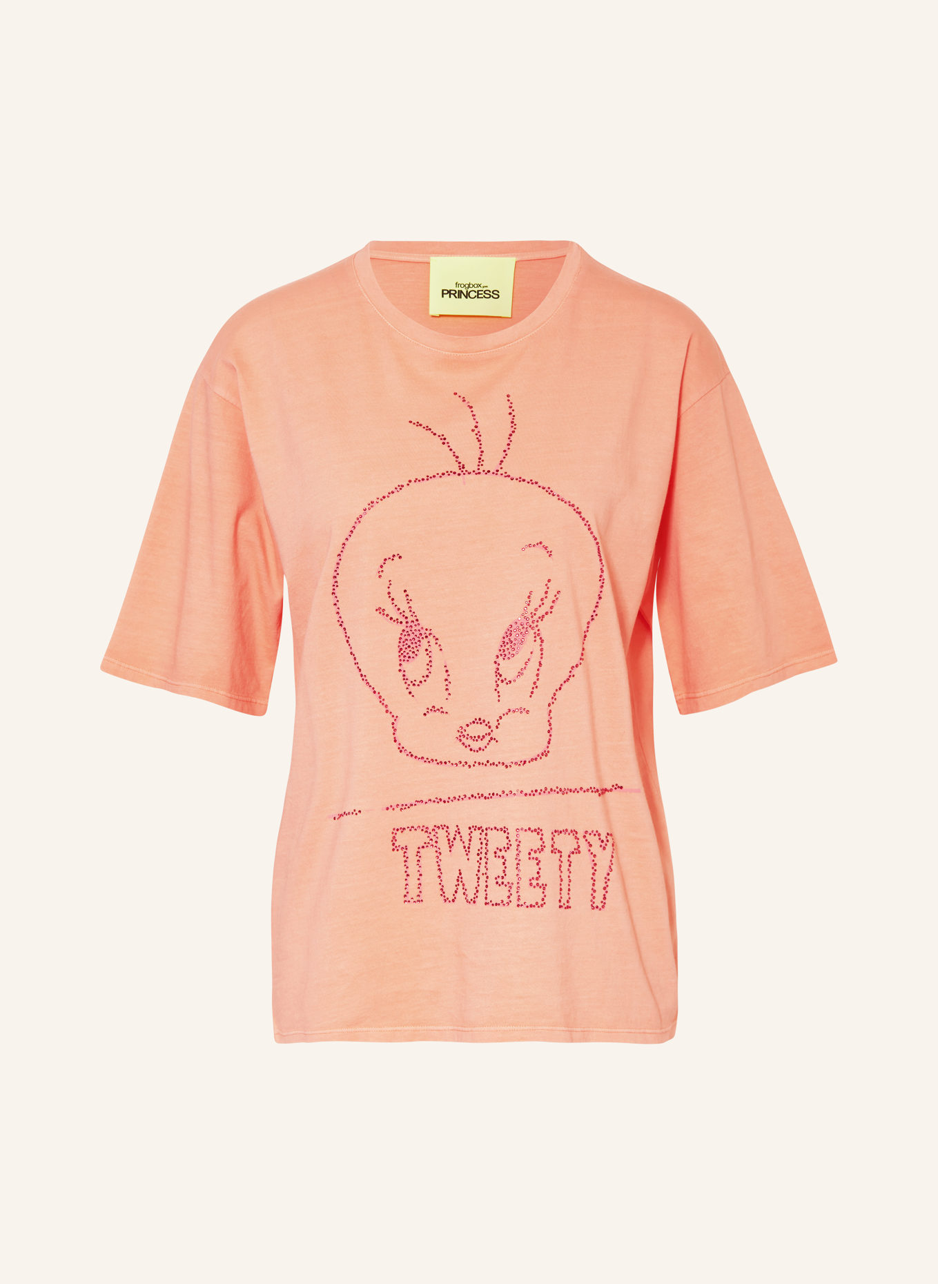 FrogBox T-shirt z obszyciem ozdobnymi kamykami, Kolor: POMARAŃCZOWY (Obrazek 1)