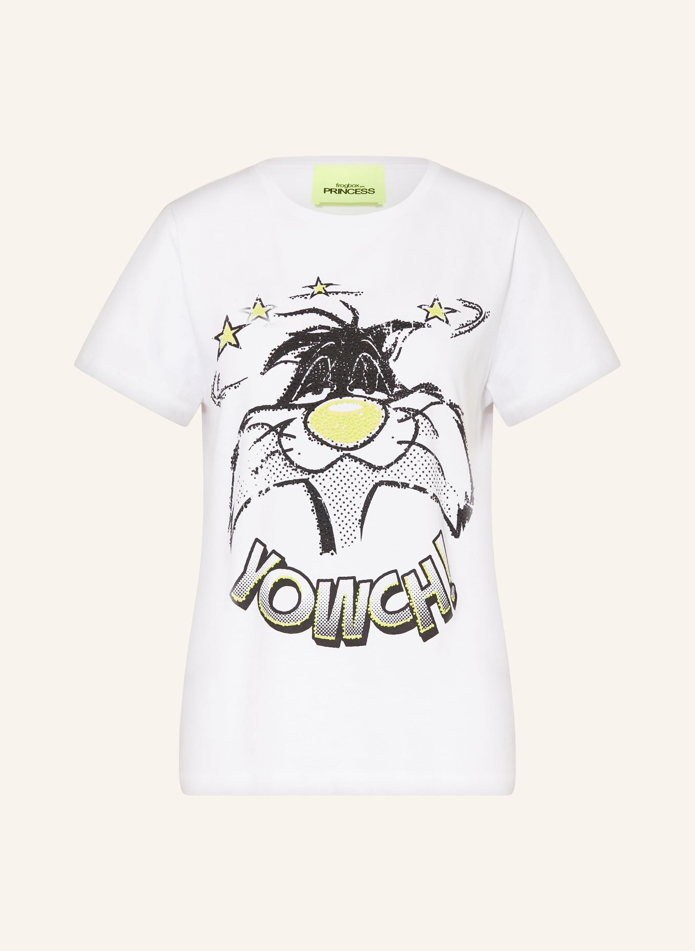 FrogBox T-shirt with decorative gems, Color: WHITE (Image 1)