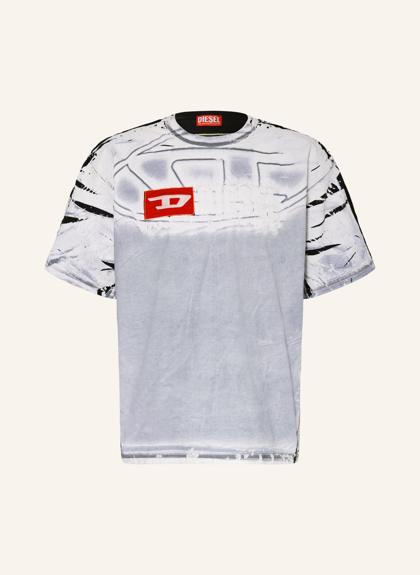 DIESEL T-shirt T-OX, Color: GRAY/ WHITE/ BLACK (Image 1)