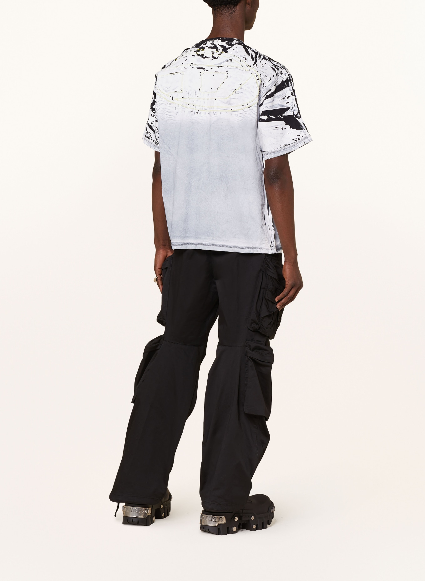 DIESEL T-shirt T-OX, Color: GRAY/ WHITE/ BLACK (Image 3)