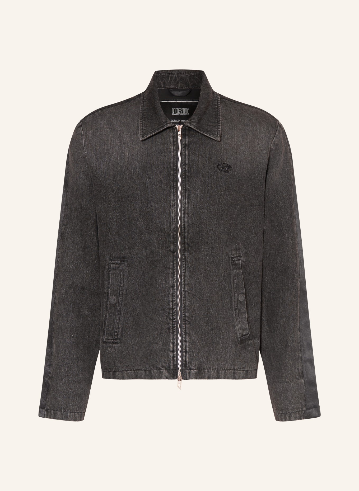 DIESEL Denim jacket HARRIS in mixed materials, Color: BLACK (Image 1)