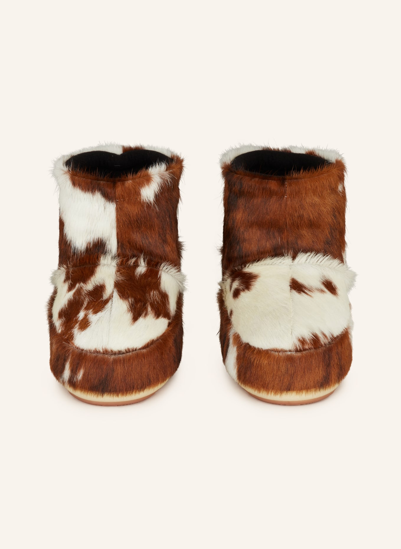 MOON BOOT Moon boots ICON LOW in real fur in brown white
