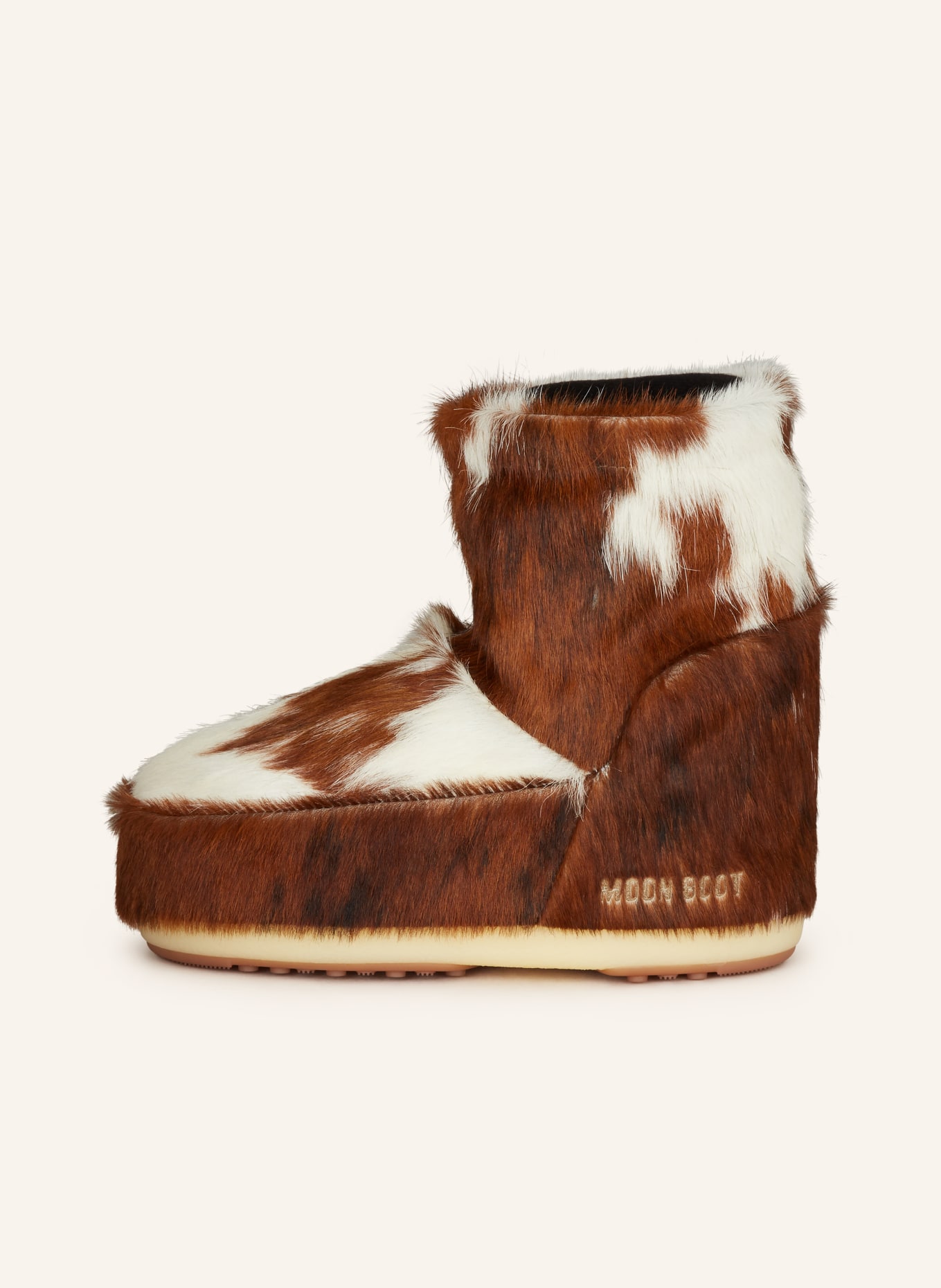 MOON BOOT Moon boots ICON LOW in real fur, Color: BROWN/ WHITE (Image 4)