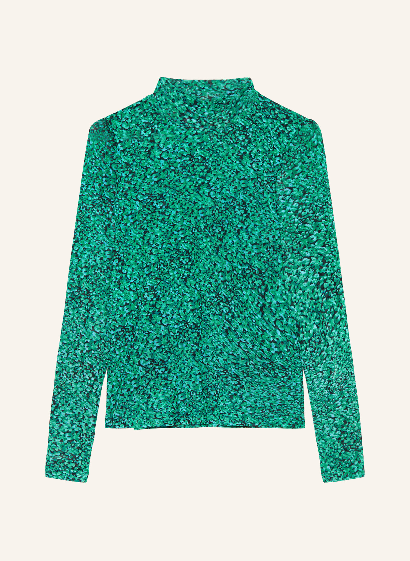 WHISTLES Long sleeve shirt in mesh, Color: BLACK/ GREEN/ DARK GREEN (Image 1)