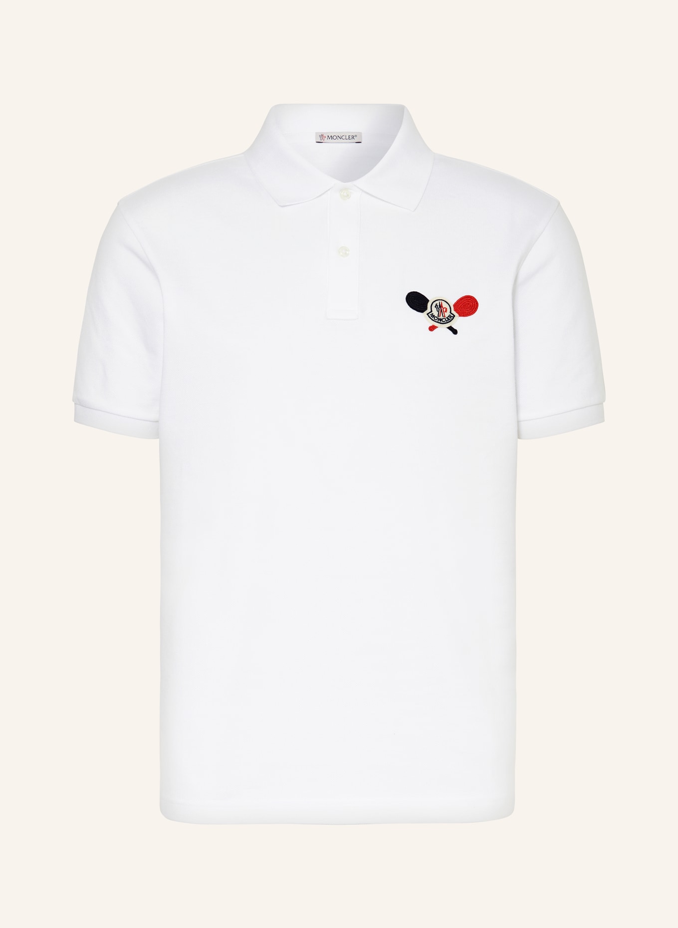 MONCLER Piqué-Poloshirt, Farbe: WEISS (Bild 1)