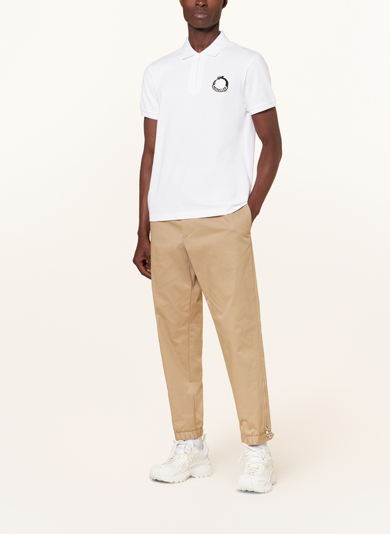 MONCLER Piqué polo shirt, Color: WHITE (Image 2)