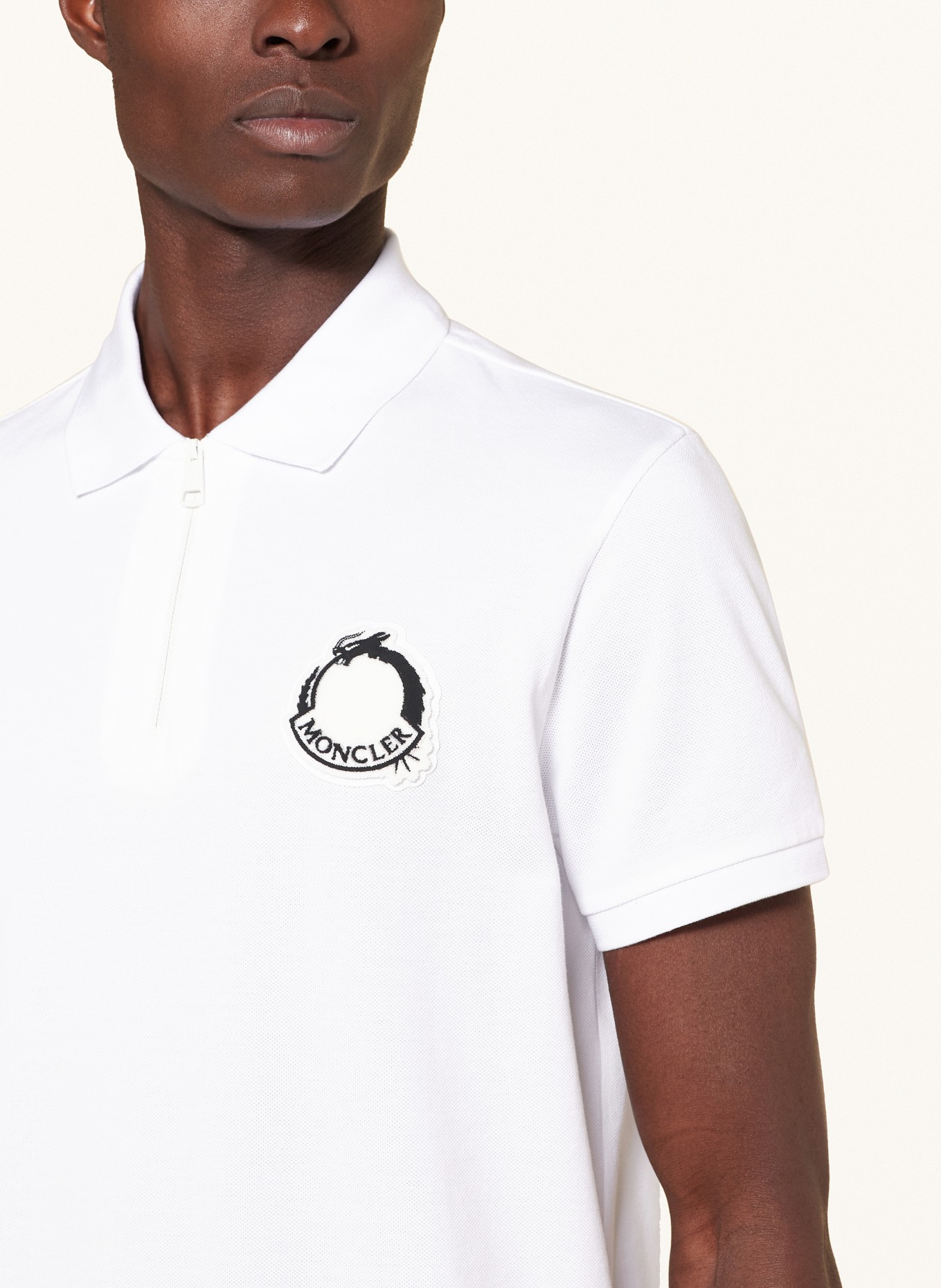 MONCLER Piqué-Poloshirt, Farbe: WEISS (Bild 4)