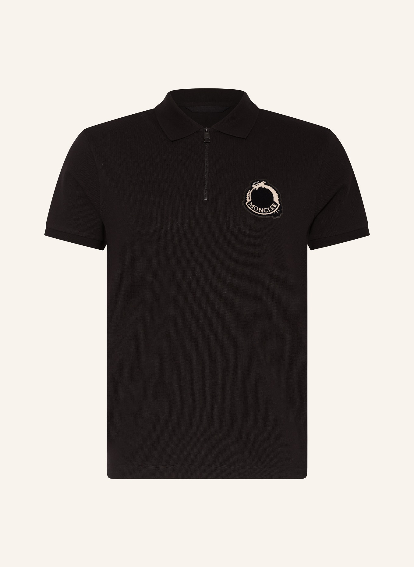 MONCLER Piqué-Poloshirt: SCHWARZ