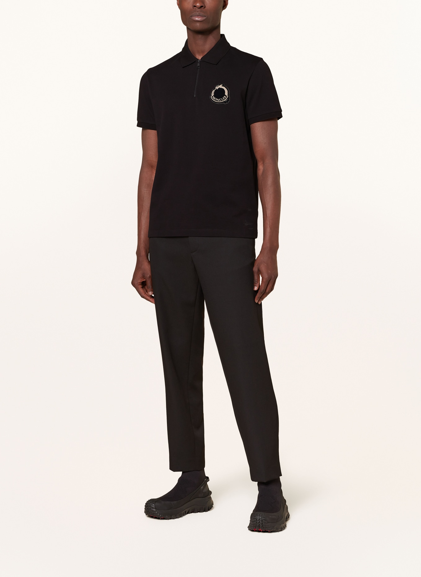 MONCLER Piqué-Poloshirt: SCHWARZ