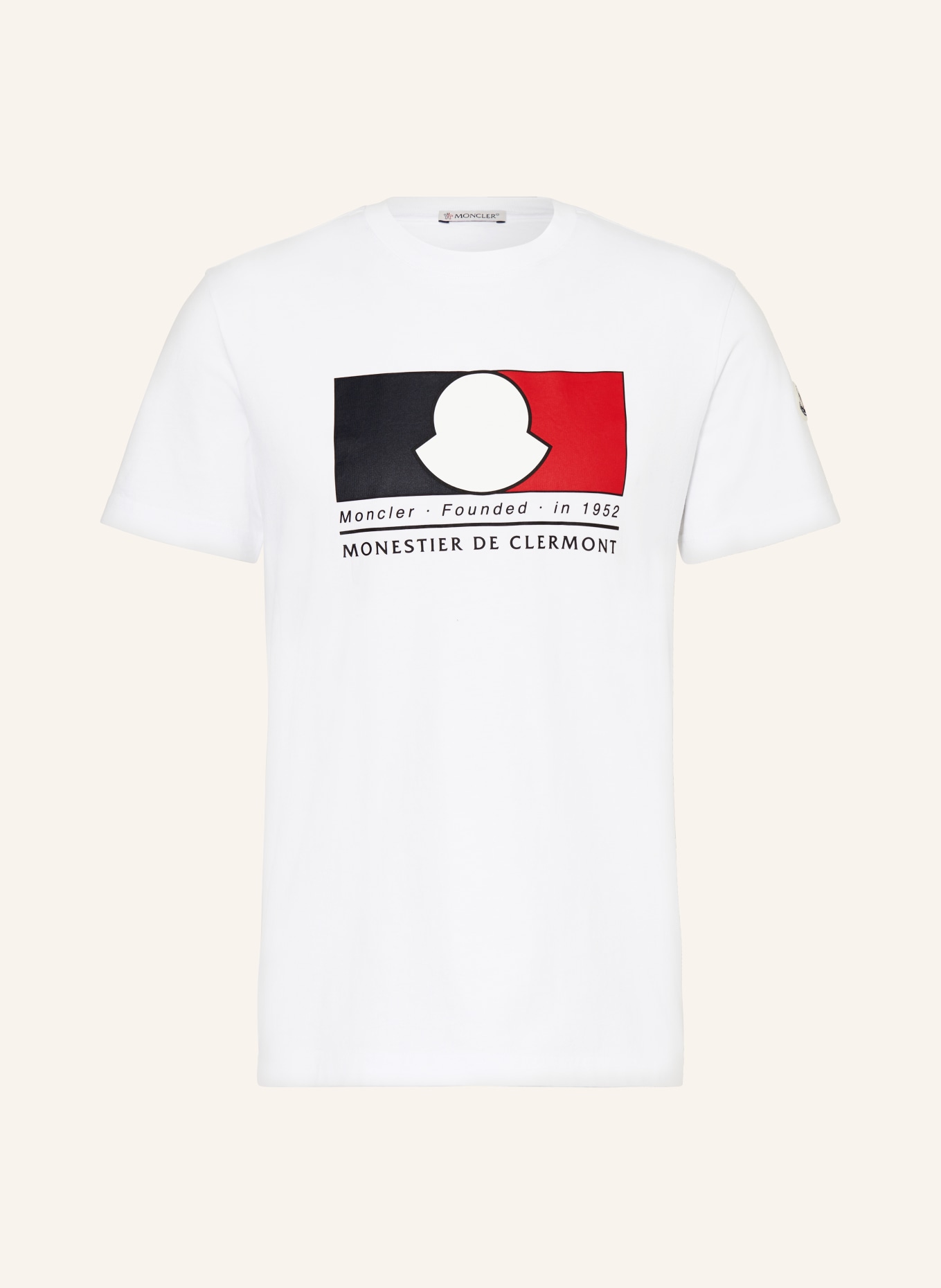 MONCLER T-shirt, Kolor: BIAŁY/ CZARNY/ CZERWONY (Obrazek 1)