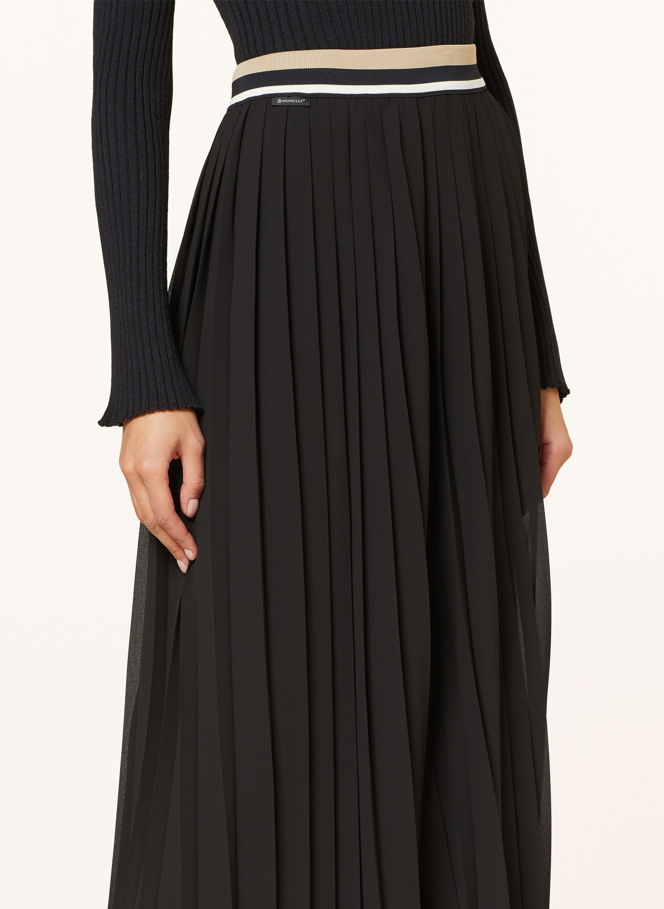 MONCLER Pleated skirt, Color: BLACK (Image 4)
