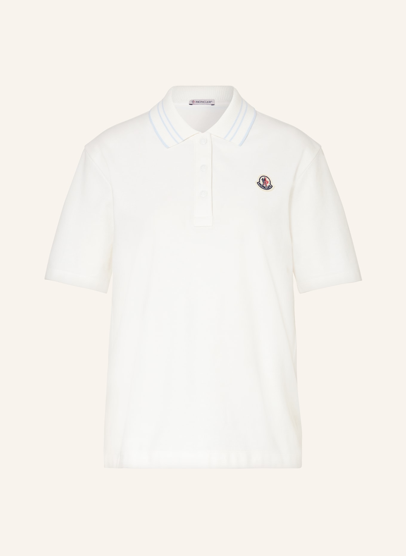 MONCLER Piqué-Poloshirt, Farbe: ECRU (Bild 1)