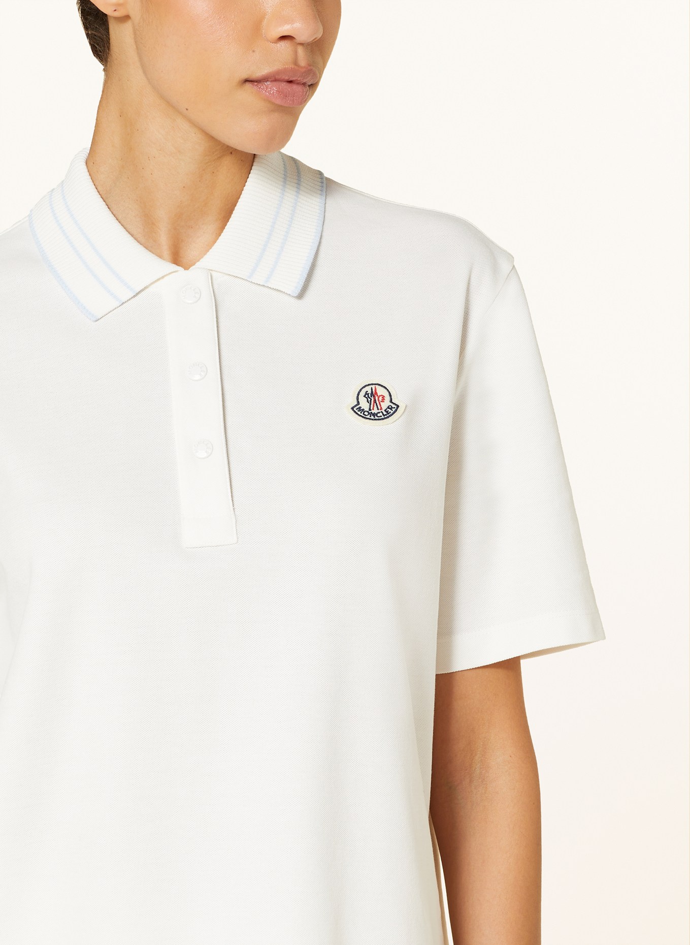 MONCLER Piqué-Poloshirt, Farbe: ECRU (Bild 4)