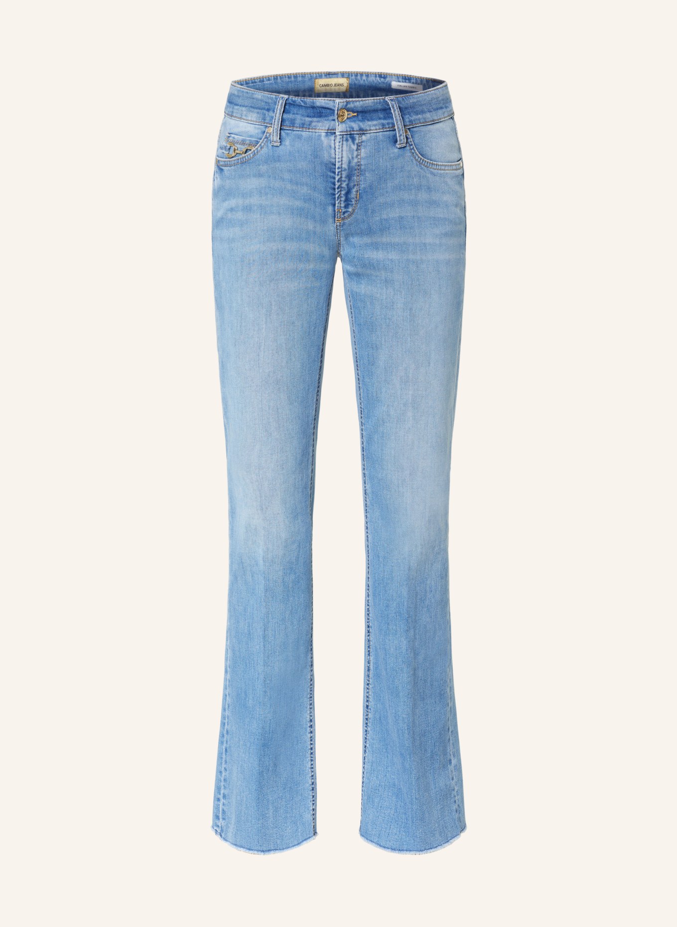 CAMBIO Flared Jeans PARIS, Farbe: 5228 sunny mid used fringed (Bild 1)