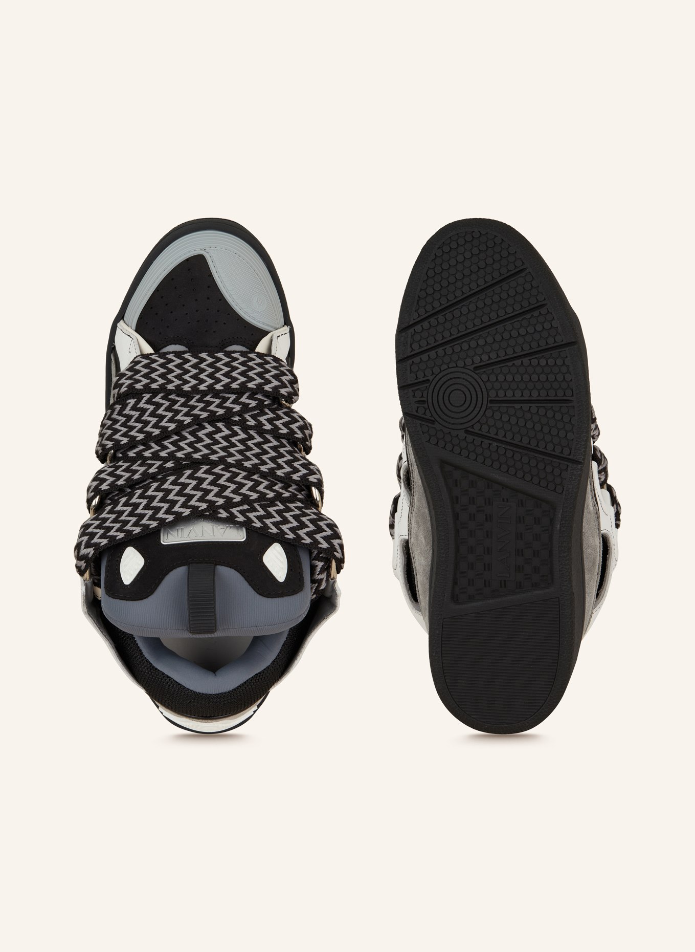 LANVIN Sneakers CURB, Color: BLACK/ GRAY/ LIGHT GRAY (Image 5)