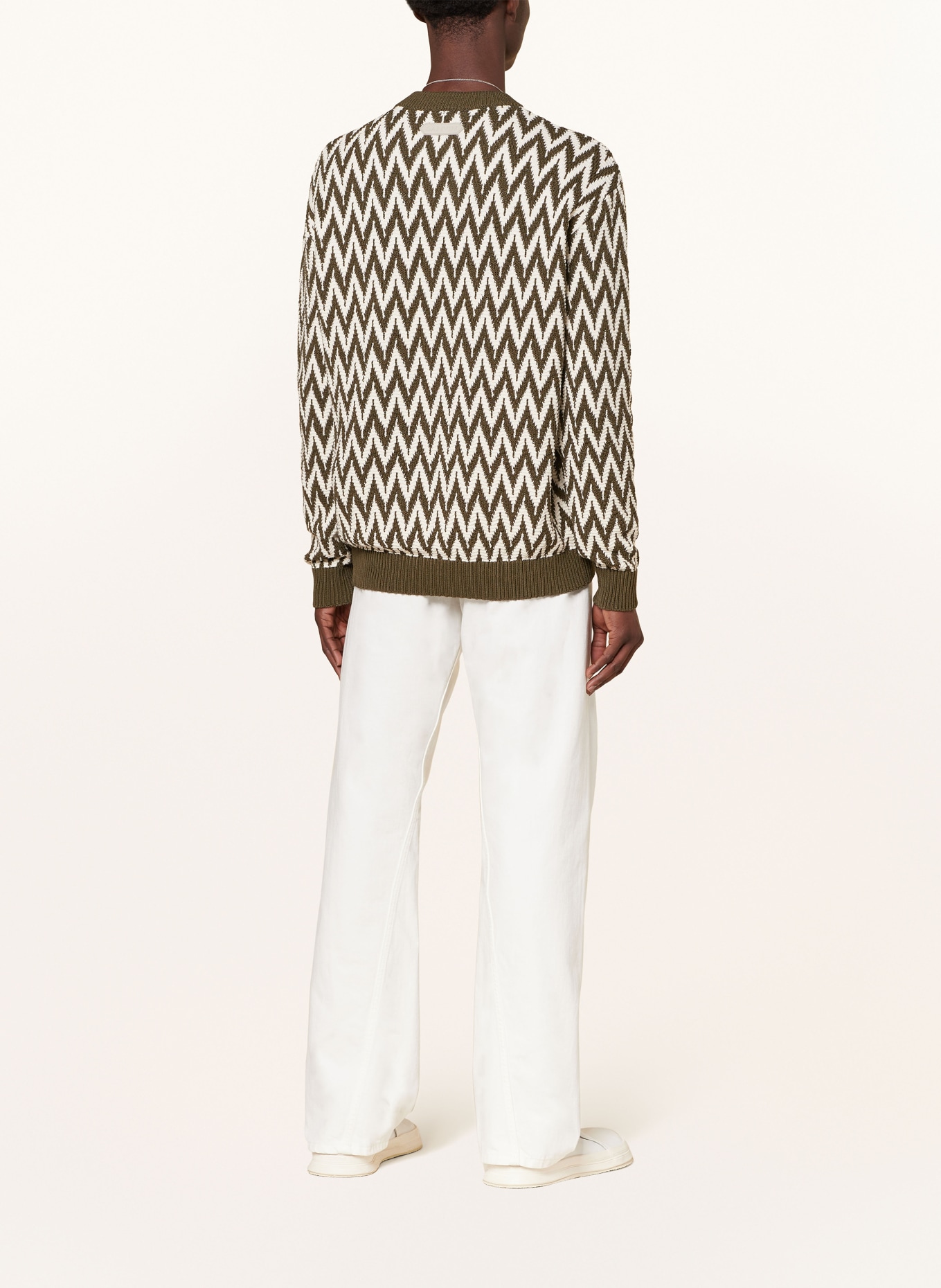 LANVIN Sweater, Color: KHAKI/ WHITE (Image 3)