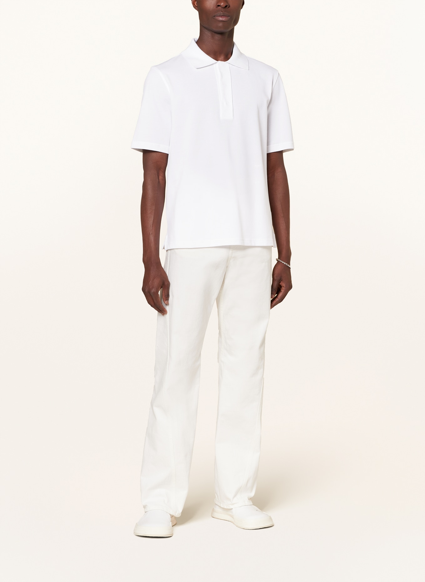 LANVIN Piqué polo shirt, Color: WHITE (Image 2)