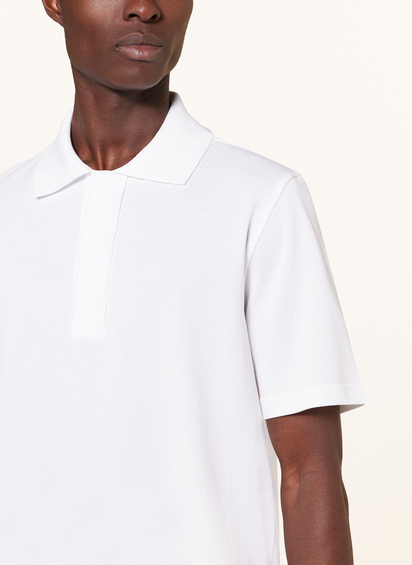LANVIN Piqué polo shirt, Color: WHITE (Image 4)