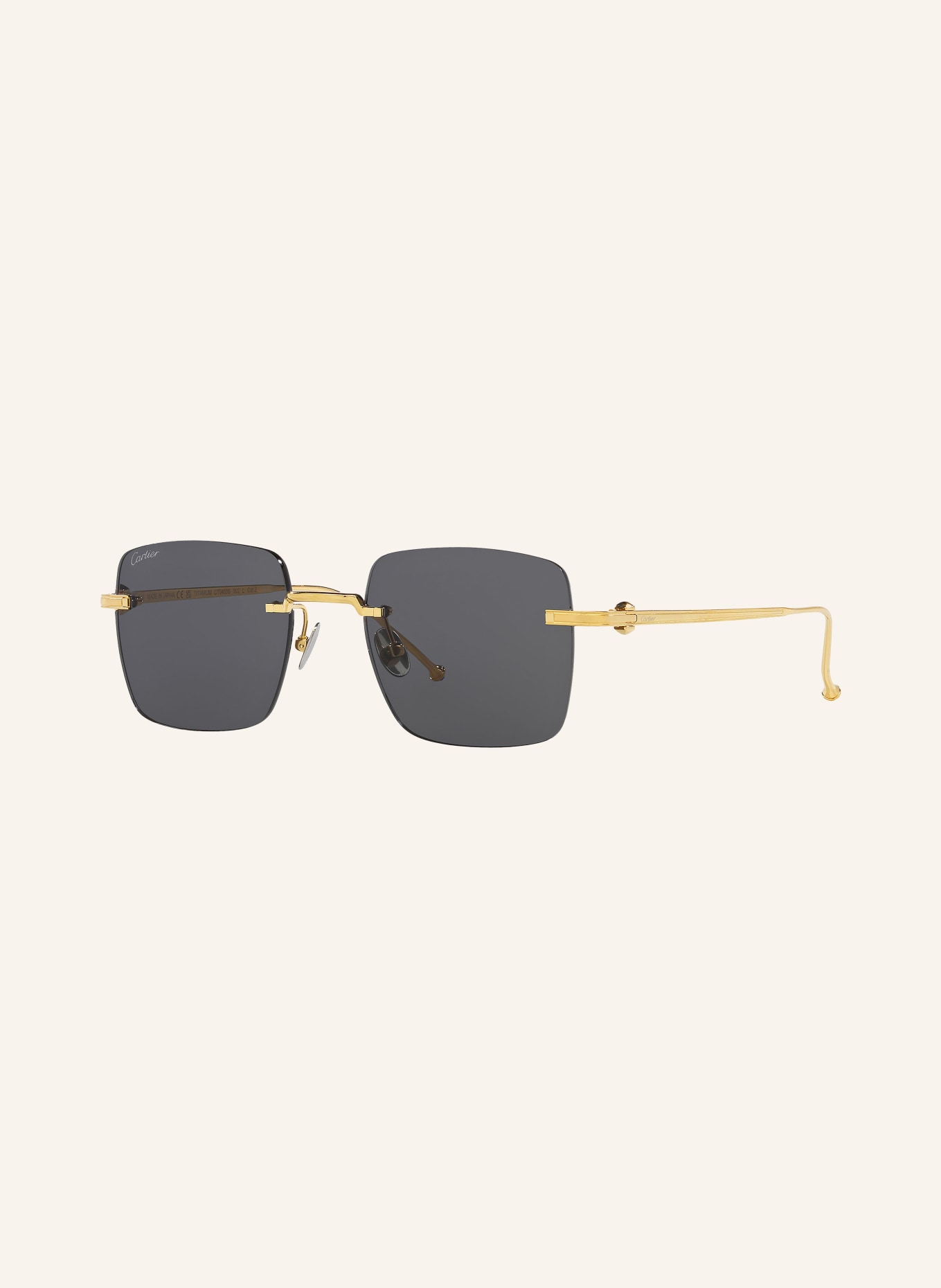 Cartier Sunglasses 6L001668, Color: 2300L1 GOLD/ DARK GRAY (Image 1)
