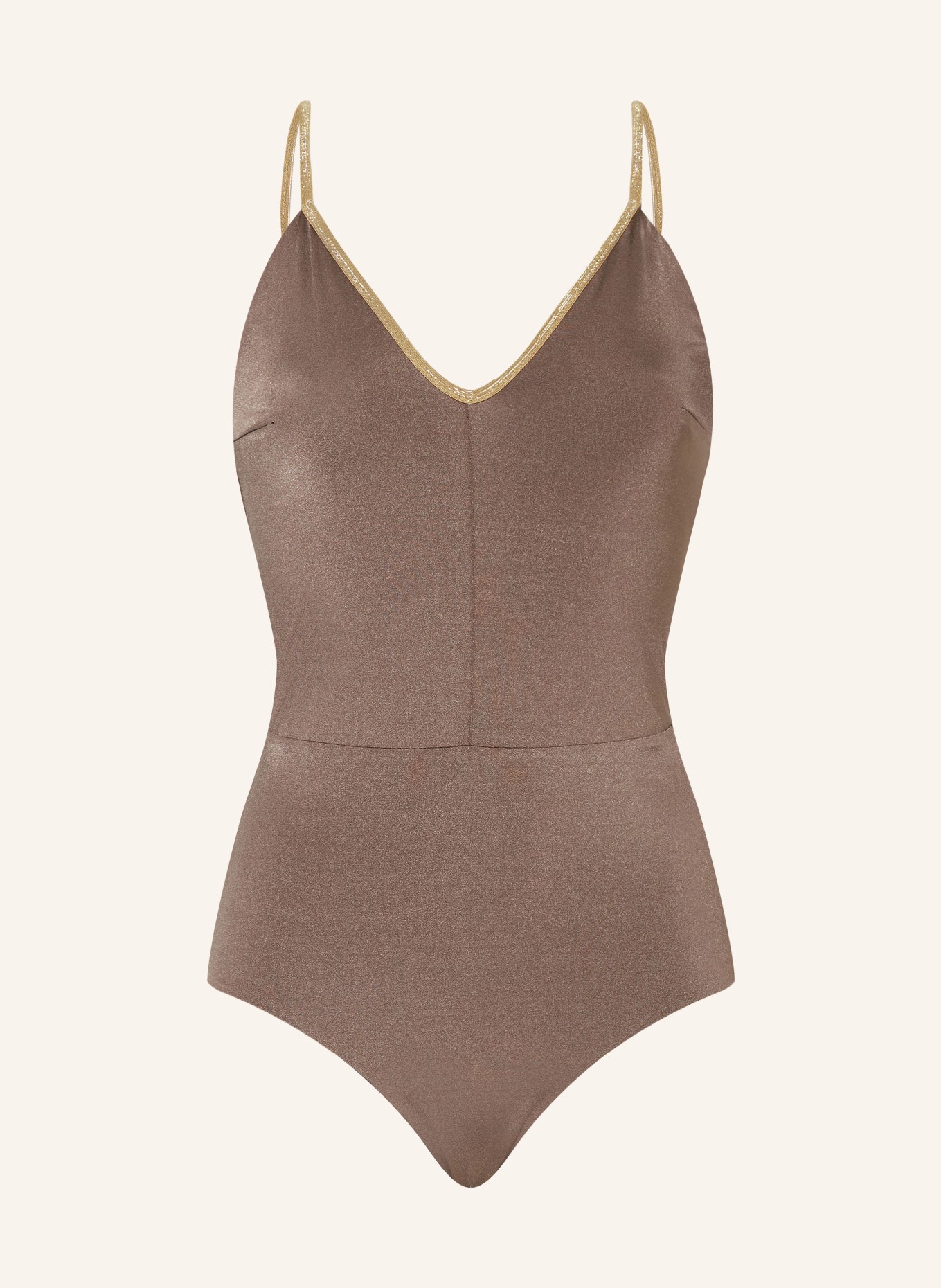 MYMARINI Reversible swimsuit SHINE with glitter thread, Color: BROWN (Image 1)