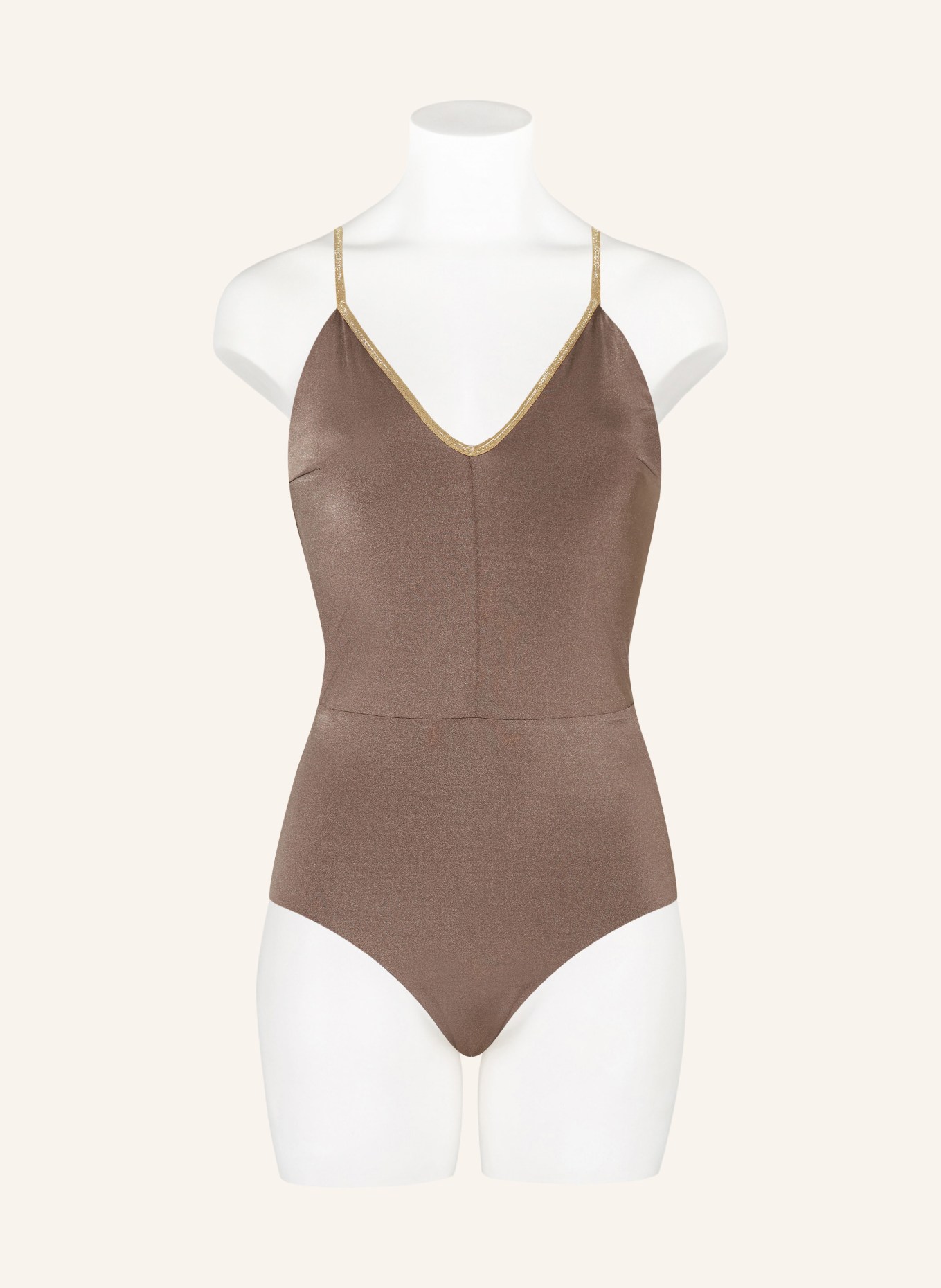 MYMARINI Swimsuit SHINE reversible with UV protection 50+, Color: BROWN (Image 2)
