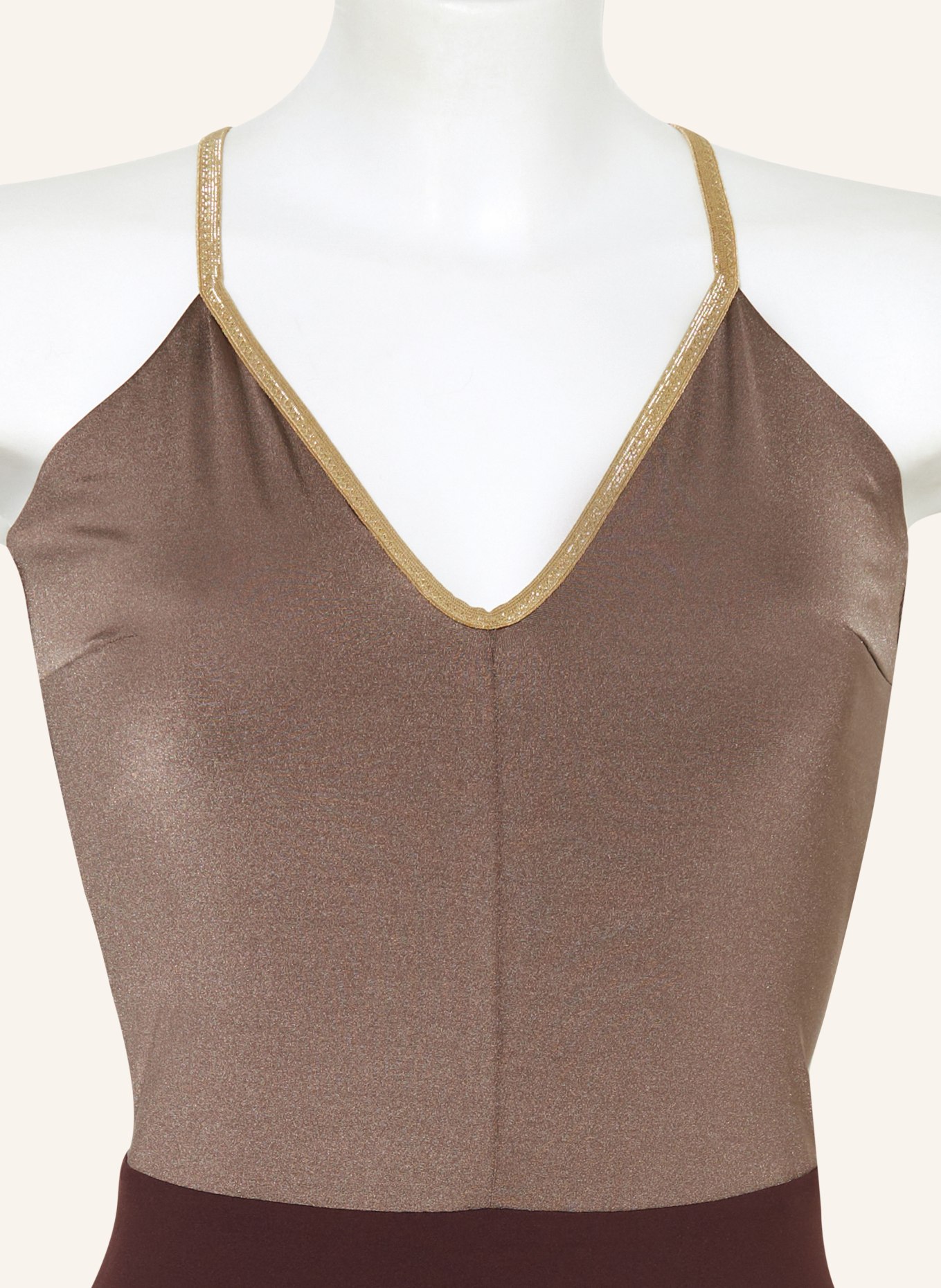MYMARINI Reversible bralette bikini top SHINE with glitter thread in brown