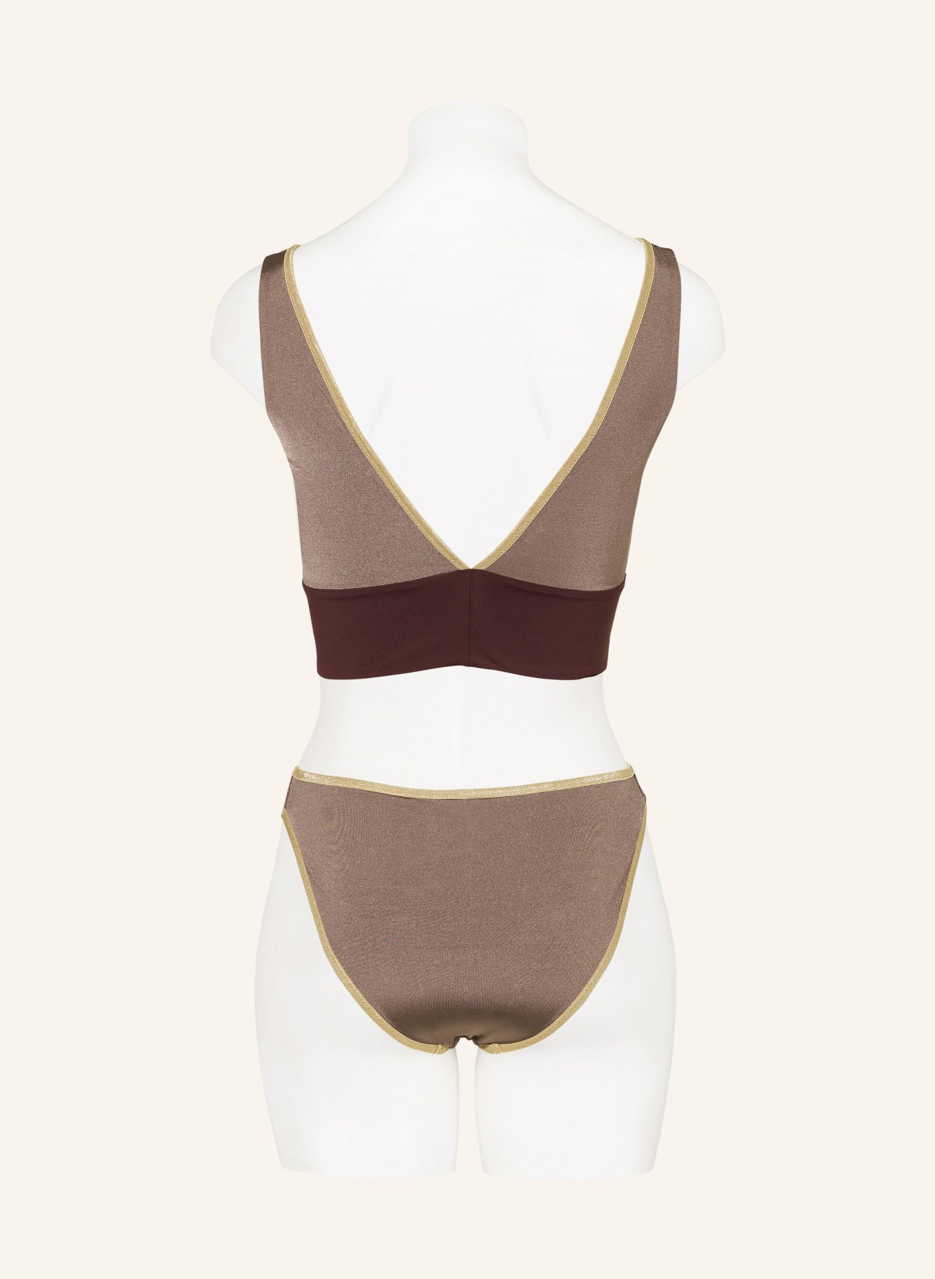 MYMARINI Reversible bralette bikini top SHINE with glitter thread, Color: BROWN (Image 3)