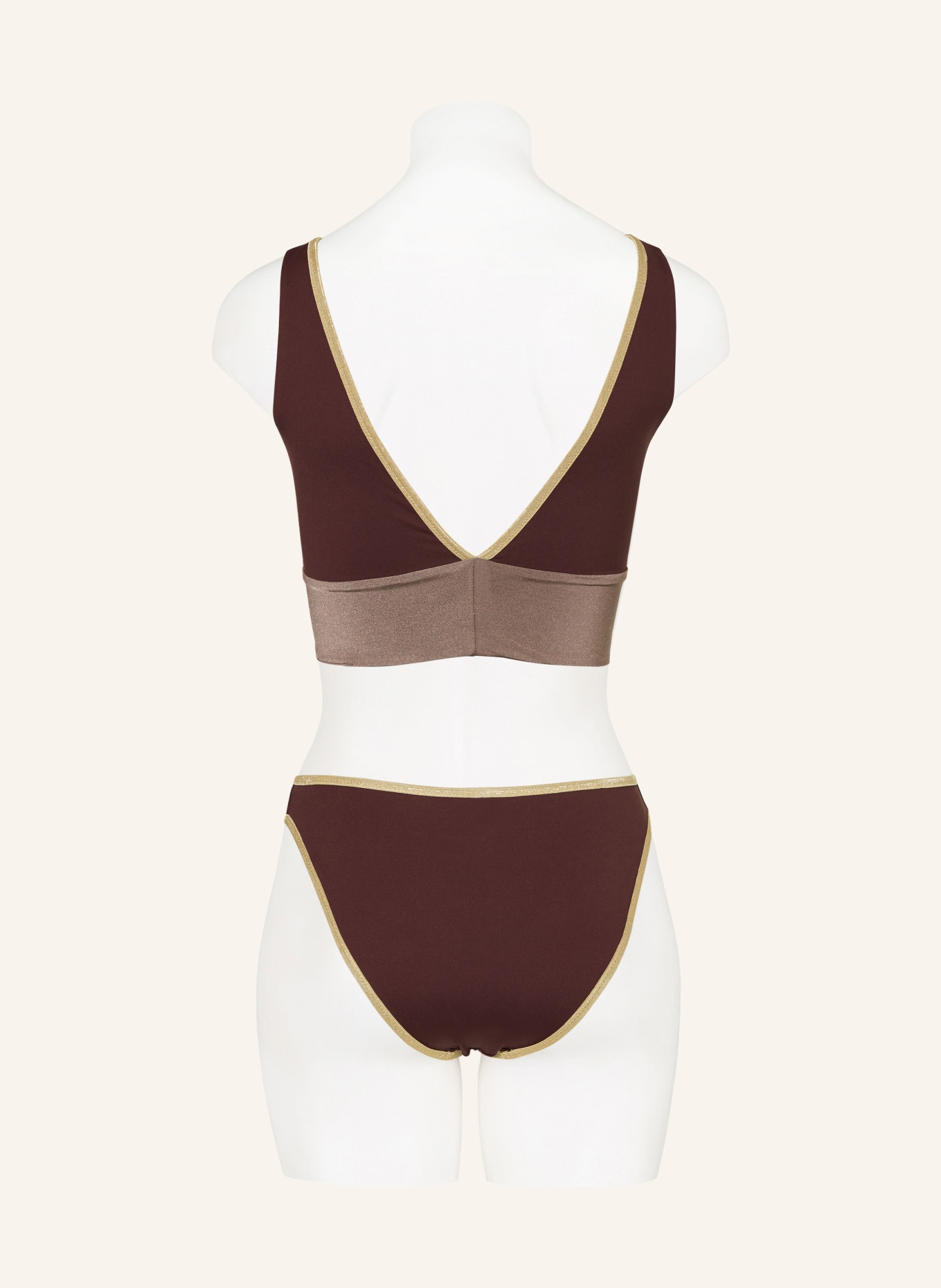 MYMARINI Reversible bralette bikini top SHINE with glitter thread, Color: BROWN (Image 5)