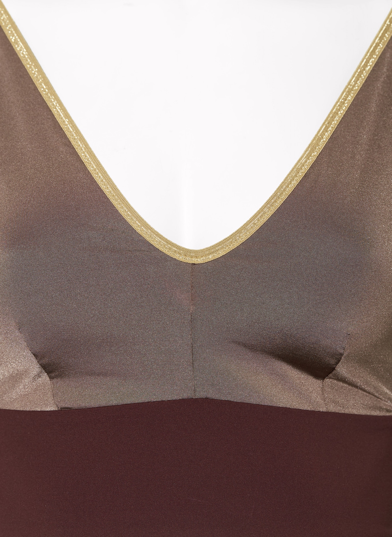 MYMARINI Góra od bikini bustier SHINE, model dwustronny z błyszczącą przędzą, Kolor: BRĄZOWY (Obrazek 6)