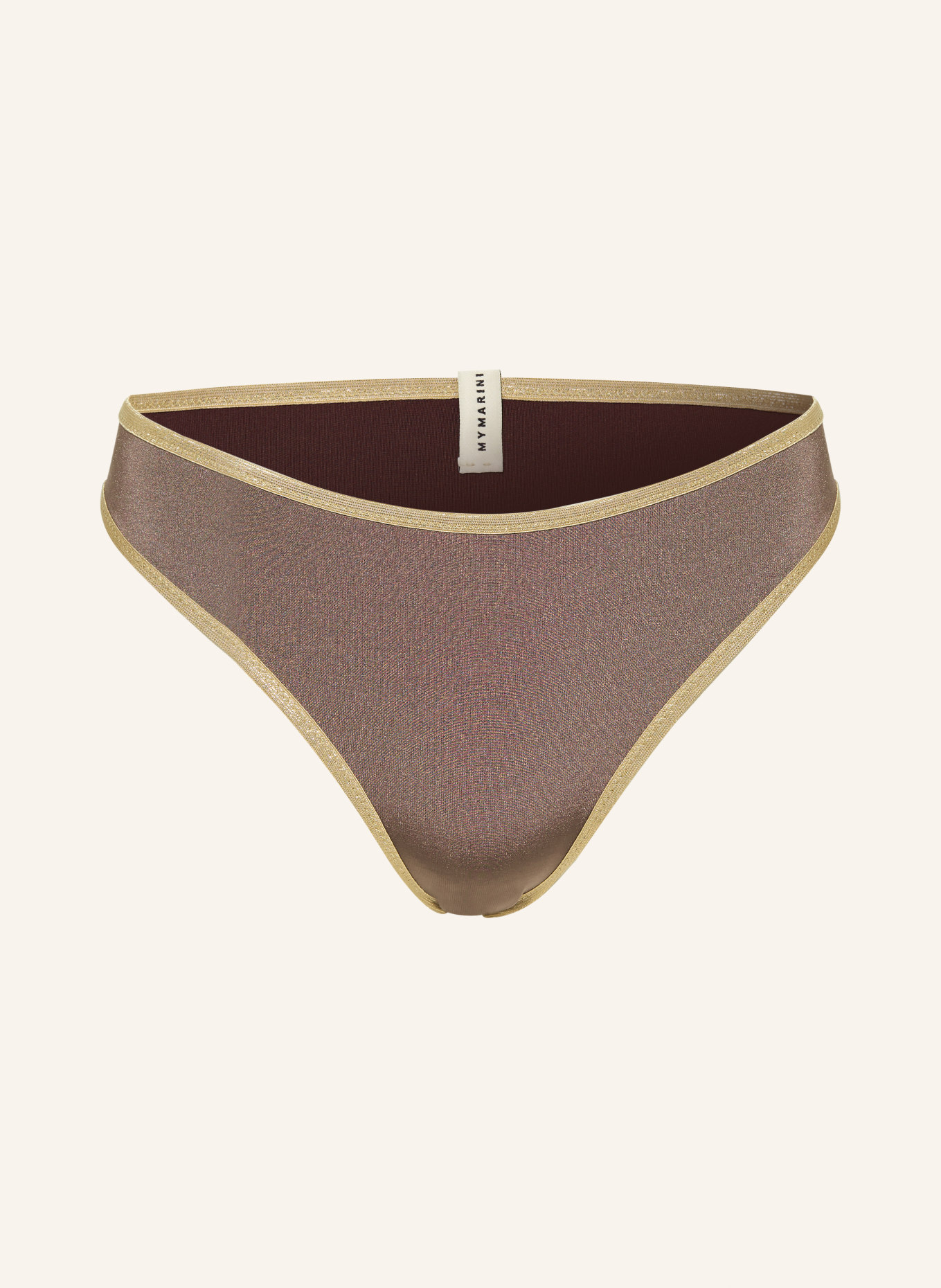 MYMARINI Basic bikini bottoms SHINE reversible with glitter thread, Color: BROWN (Image 1)