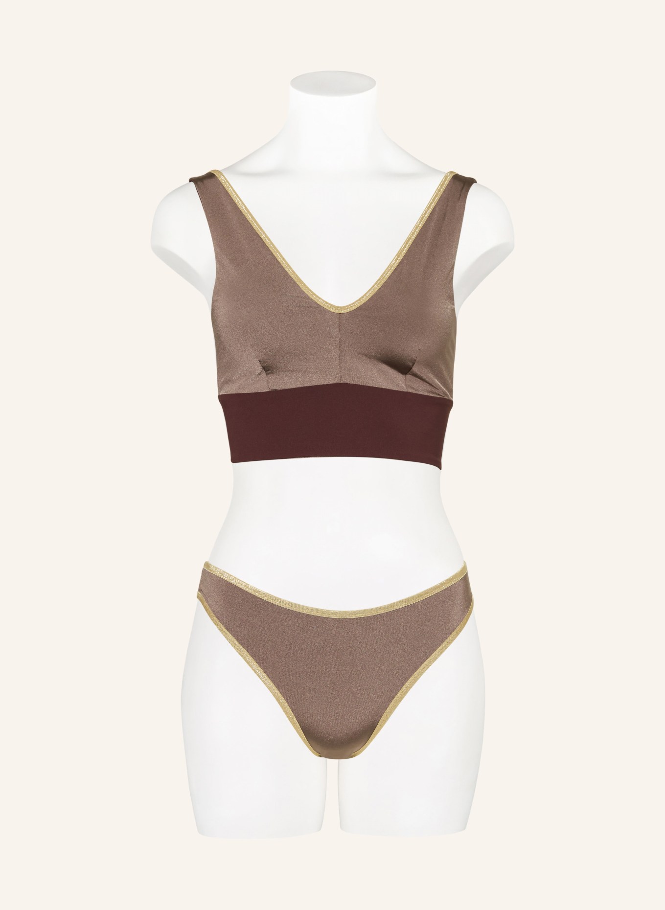 MYMARINI Dół od bikini basic SHINE dwustronne z błyszczącą przędzą, Kolor: BRĄZOWY (Obrazek 2)