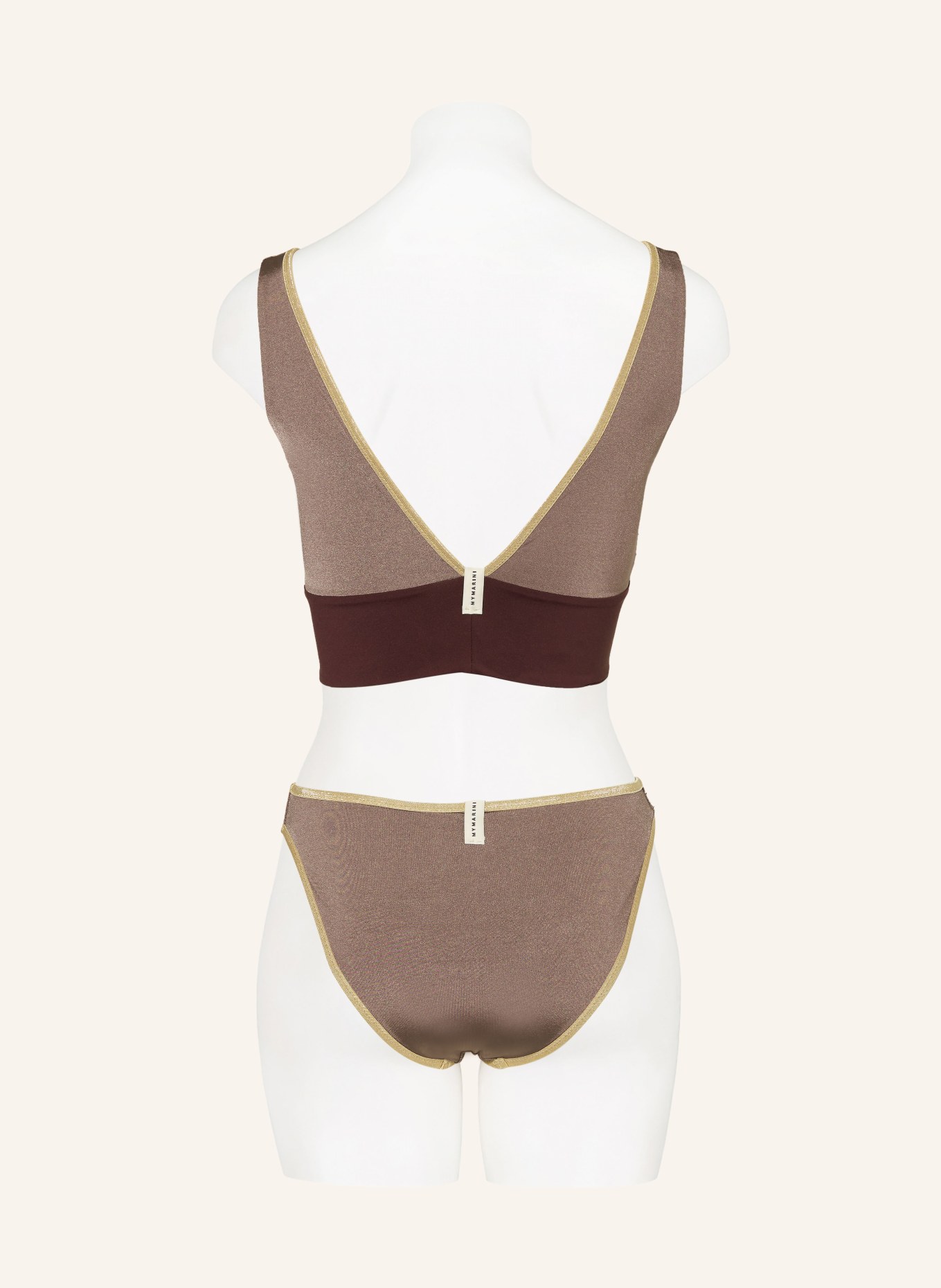 MYMARINI Basic bikini bottoms SHINE reversible with glitter thread, Color: BROWN (Image 3)