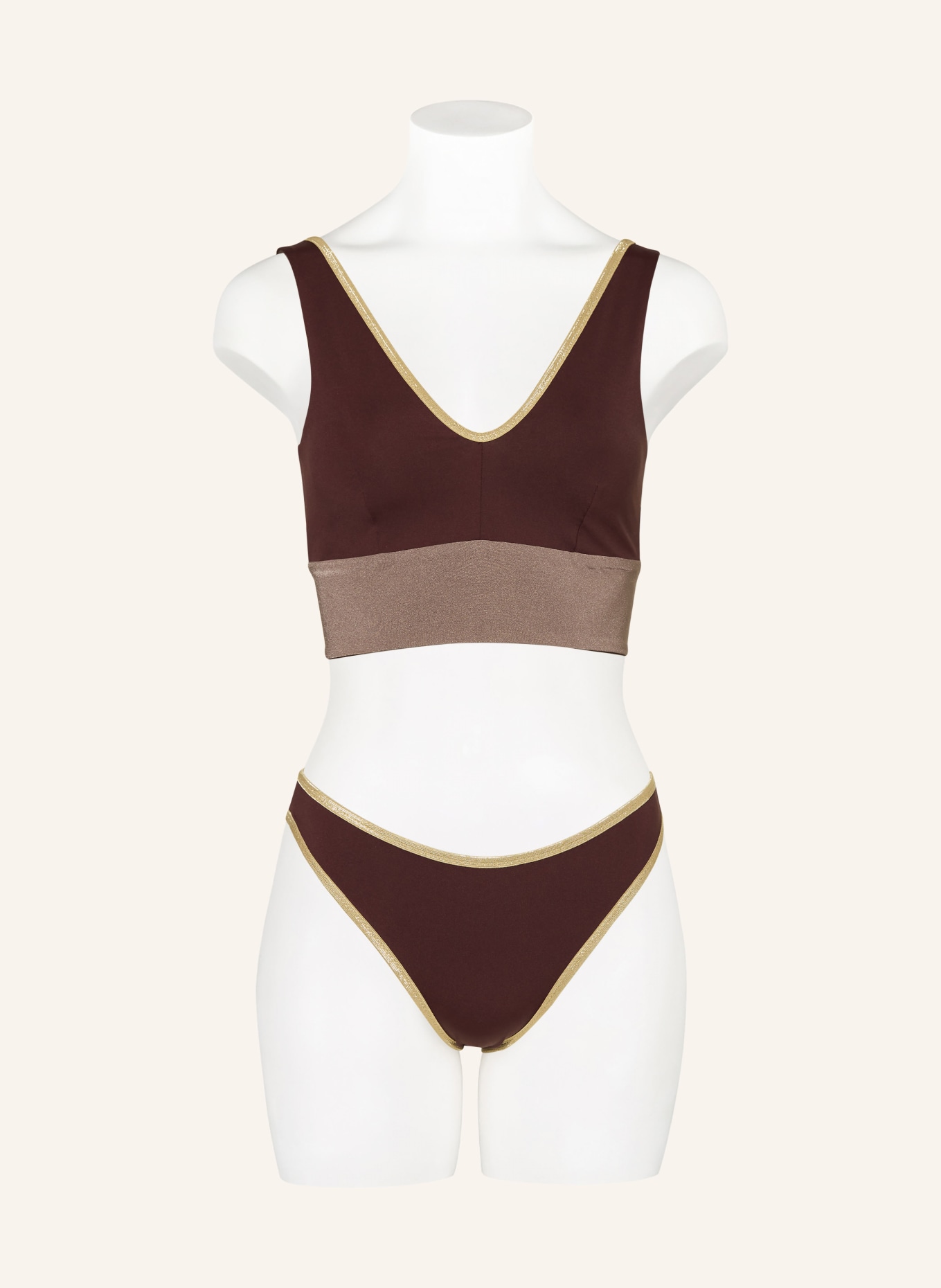 MYMARINI Basic bikini bottoms SHINE reversible with glitter thread, Color: BROWN (Image 4)