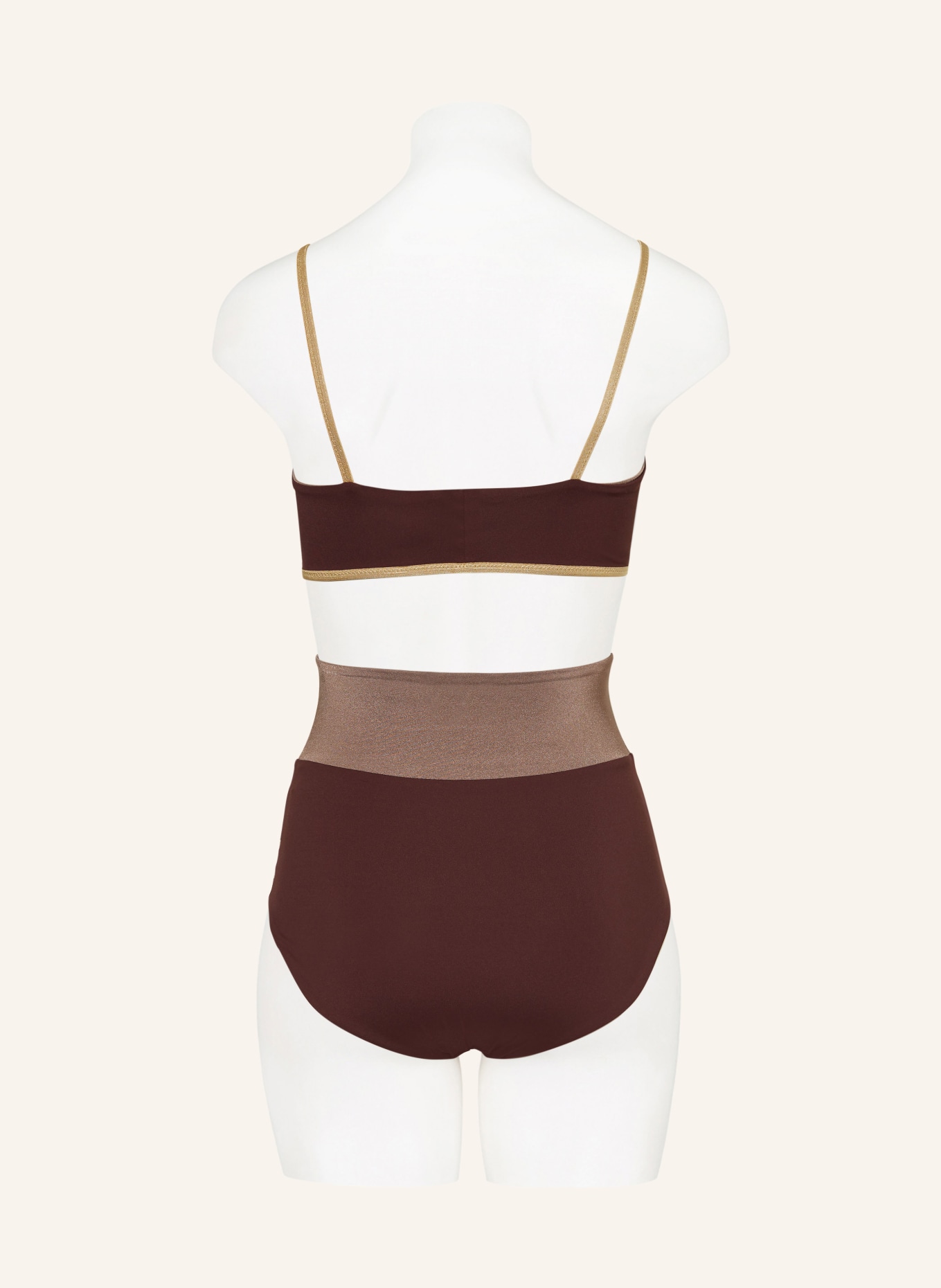 MYMARINI Reversible bralette bikini top CLASSIC SHINE with glitter thread, Color: LIGHT BROWN (Image 5)