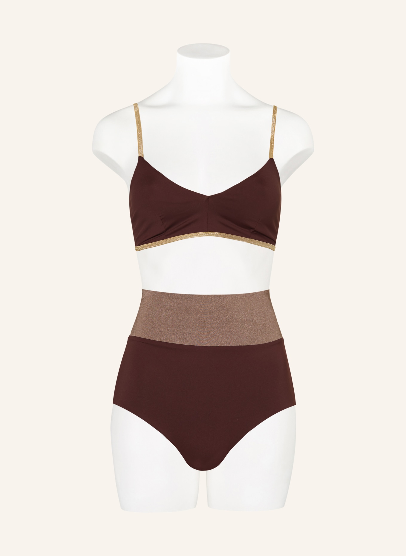 MYMARINI High-waist bikini bottoms SHINE reversible, Color: LIGHT BROWN (Image 4)