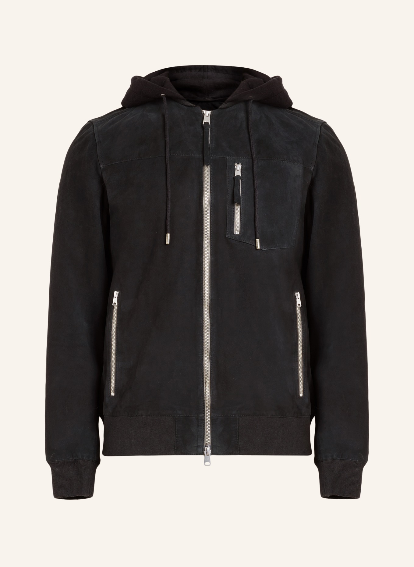 Leather jacket detachable hood discount